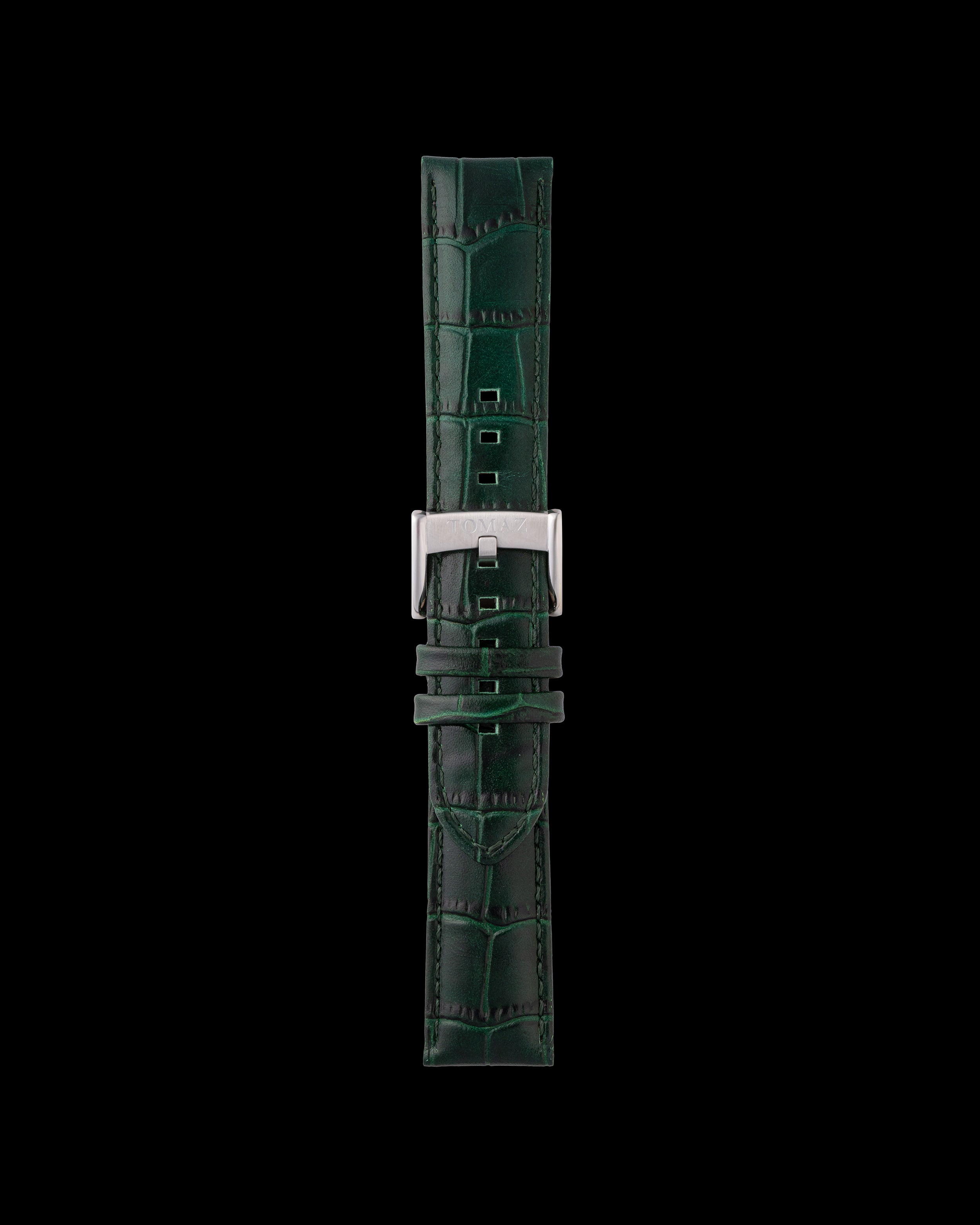 Tomaz TS1-1B Leather Bamboo 22mm Watch Strap (Green)