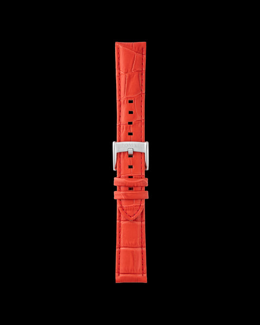 Tomaz TS1-1B Leather Bamboo 20mm Watch Strap (Light Red)