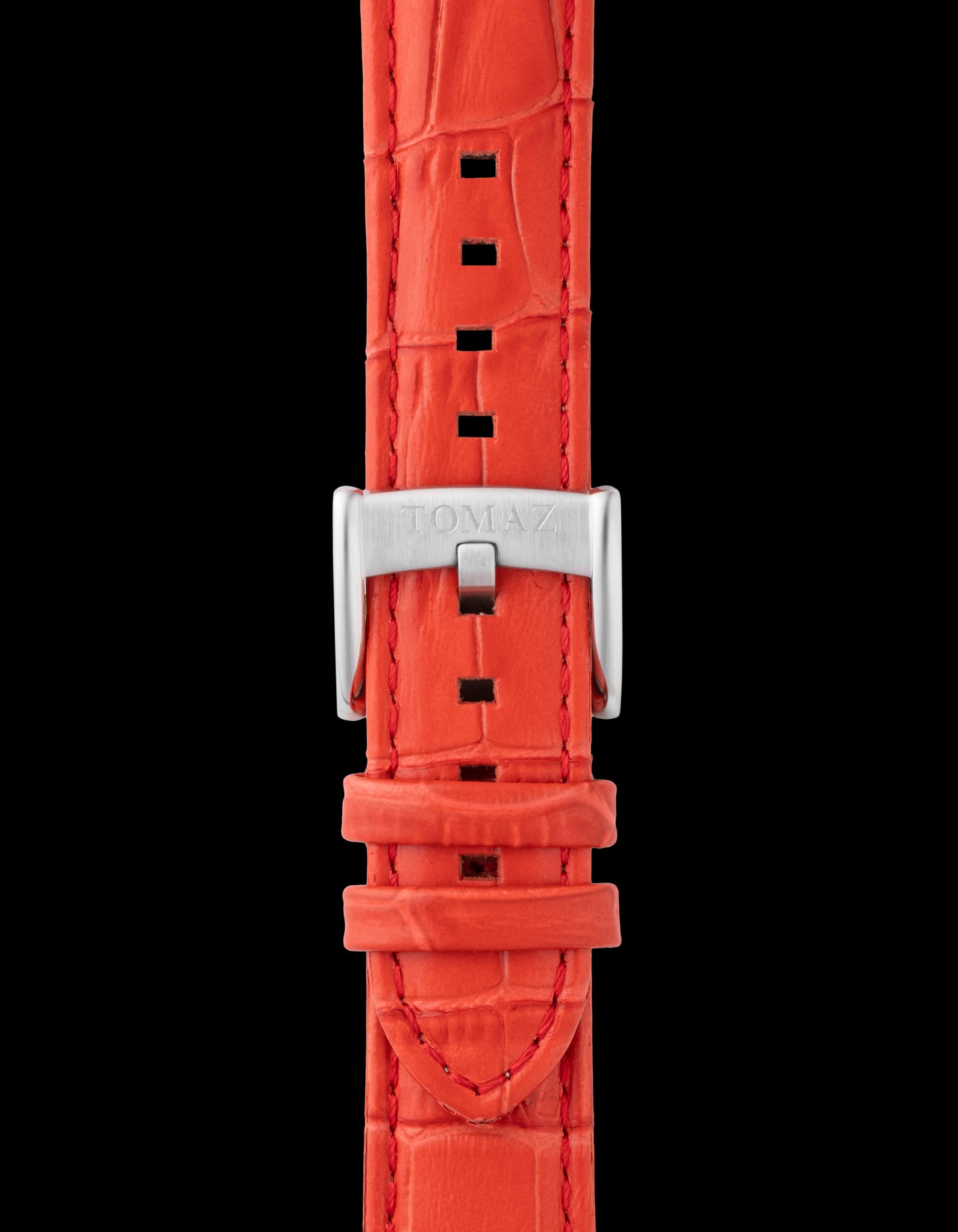 Tomaz TS1-1B Leather Bamboo 20mm Watch Strap (Light Red)