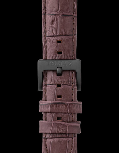 Tomaz TS1-1 Leather Bamboo 24mm Watch Strap (Coffee)