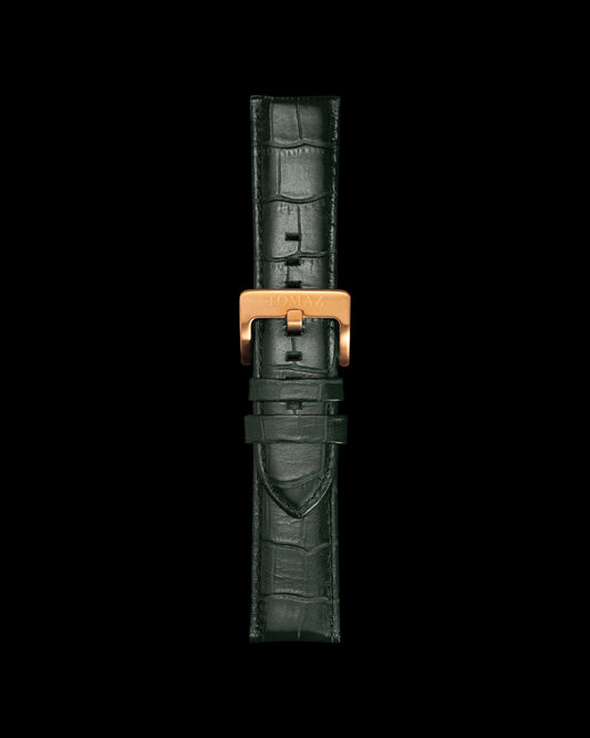 Tomaz TS1-1B Leather Bamboo 26mm Watch Strap (Green)