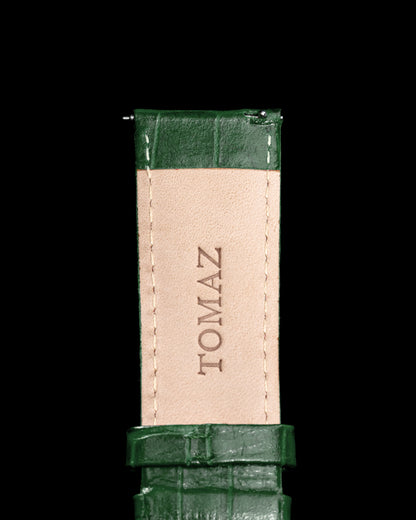 Tomaz TS1-1B Leather Bamboo 26mm Watch Strap (Green)