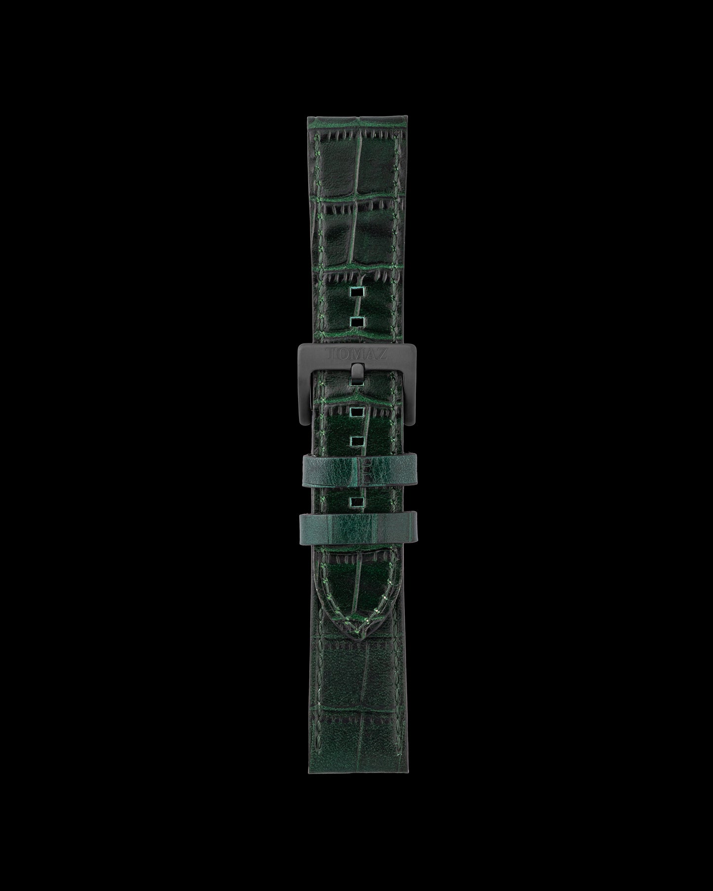 Tomaz TS1-1 Leather Bamboo 24mm Watch Strap (Green)