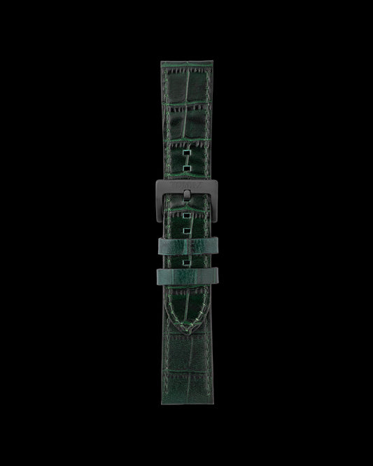 Tomaz TS1-1 Leather Bamboo 24mm Watch Strap (Green)