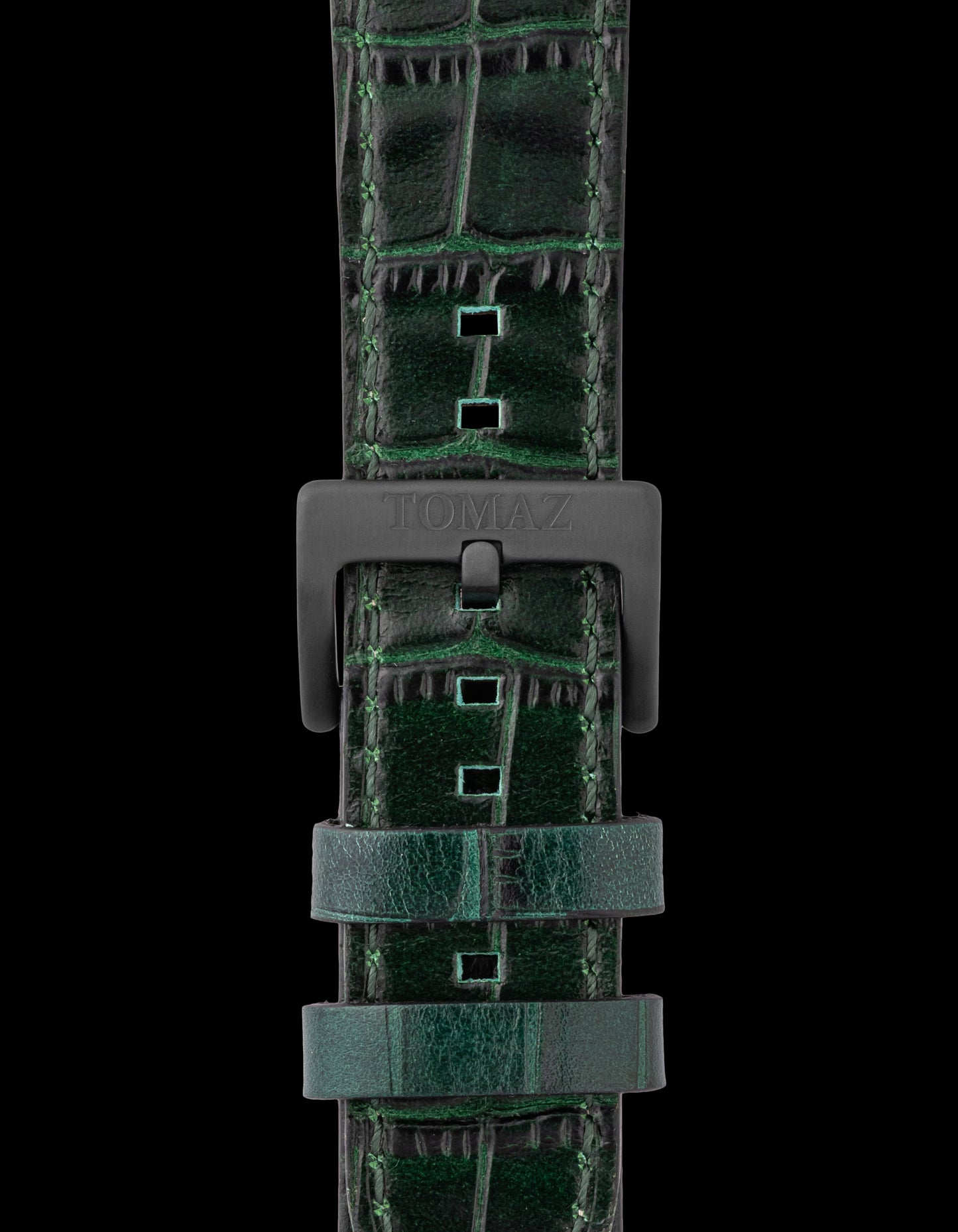 Tomaz TS1-1 Leather Bamboo 24mm Watch Strap (Green)