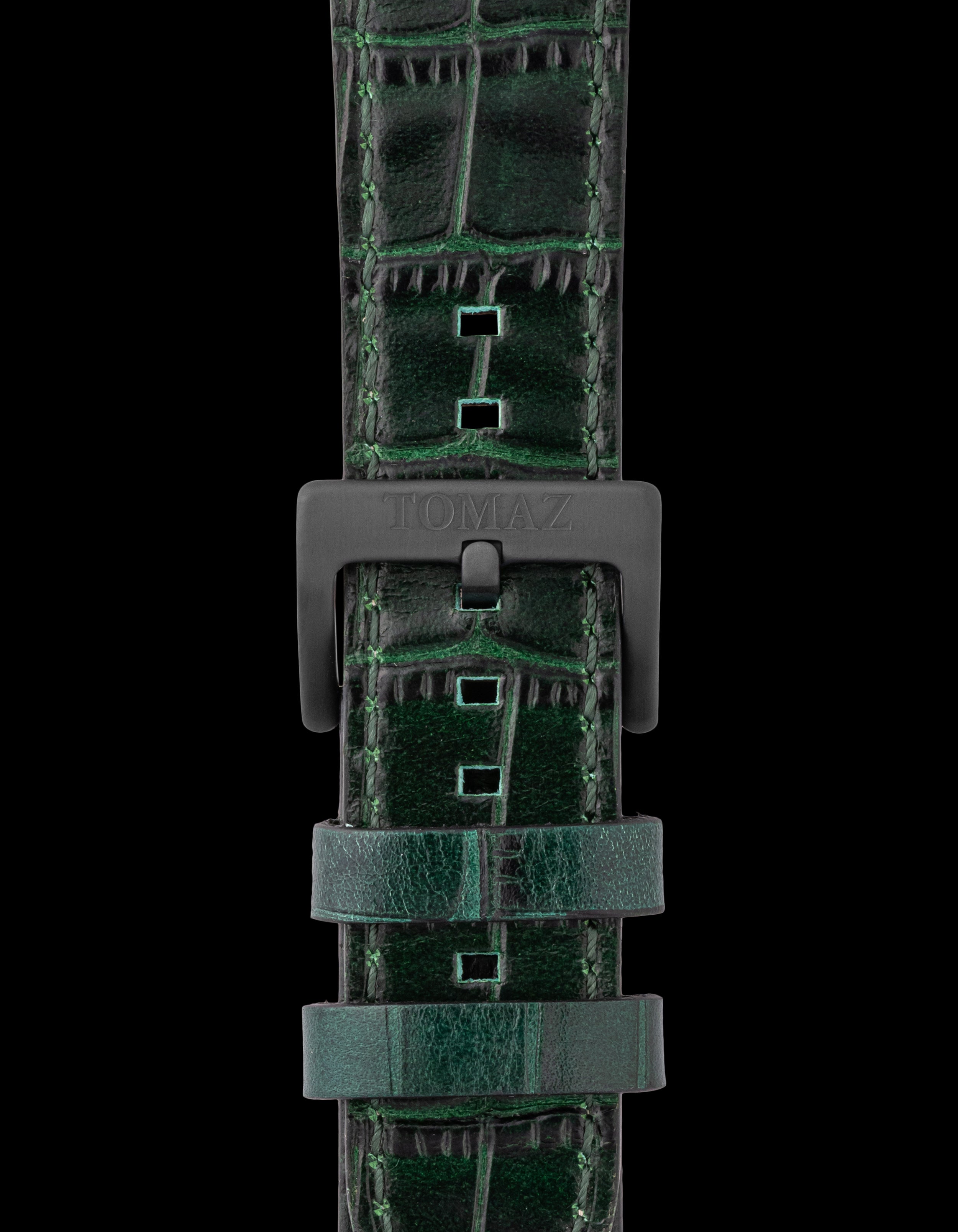 Tomaz TS1-1 Leather Bamboo 24mm Watch Strap (Green)