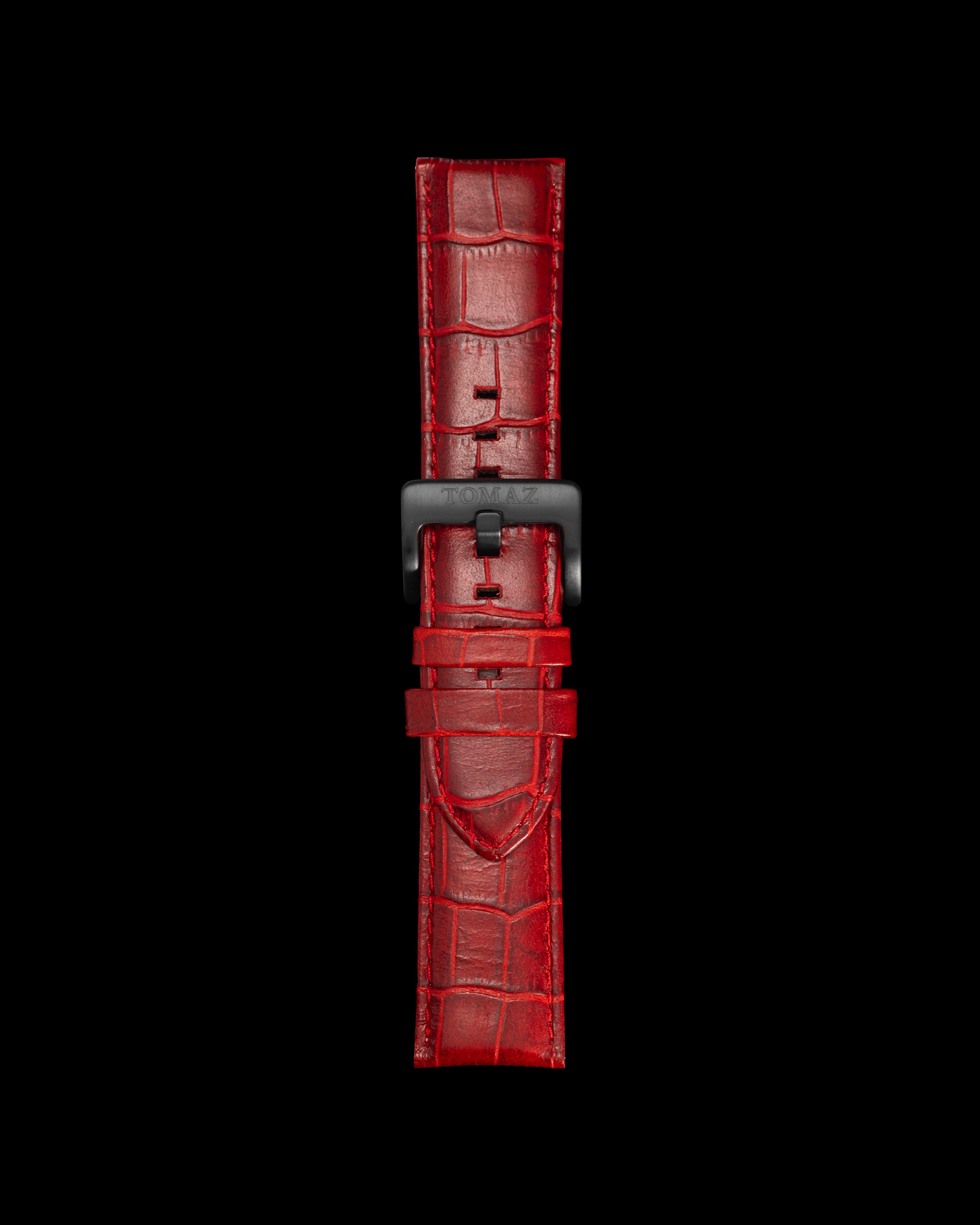 Tomaz TS1-1 Leather Bamboo 26mm Watch Strap (Red)