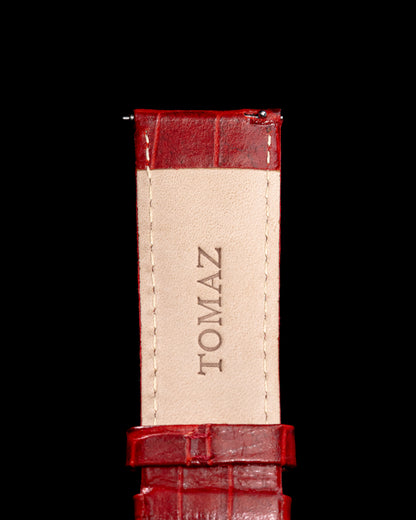 Tomaz TS1-1 Leather Bamboo 26mm Watch Strap (Red)