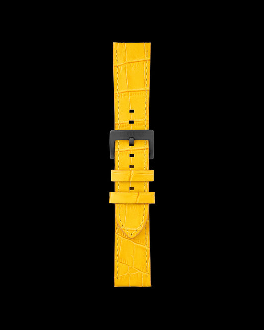 Tomaz TS1-1 Leather Bamboo 24mm Watch Strap (Yellow)