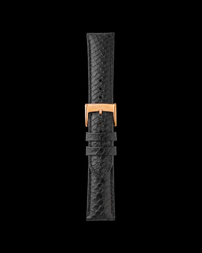 Tomaz TS1-2A Leather Salmon 22mm Watch Strap (Black)