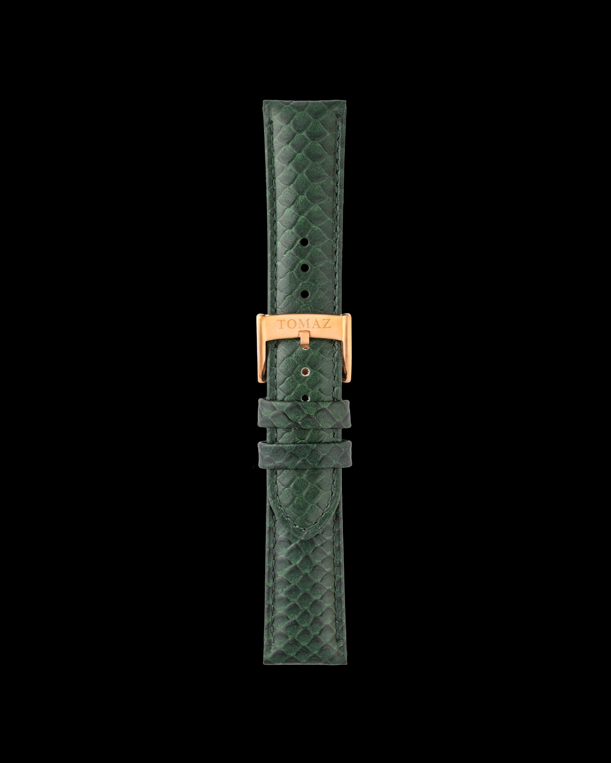 Tomaz TS1-2A Leather Salmon 22mm Watch Strap (Green)