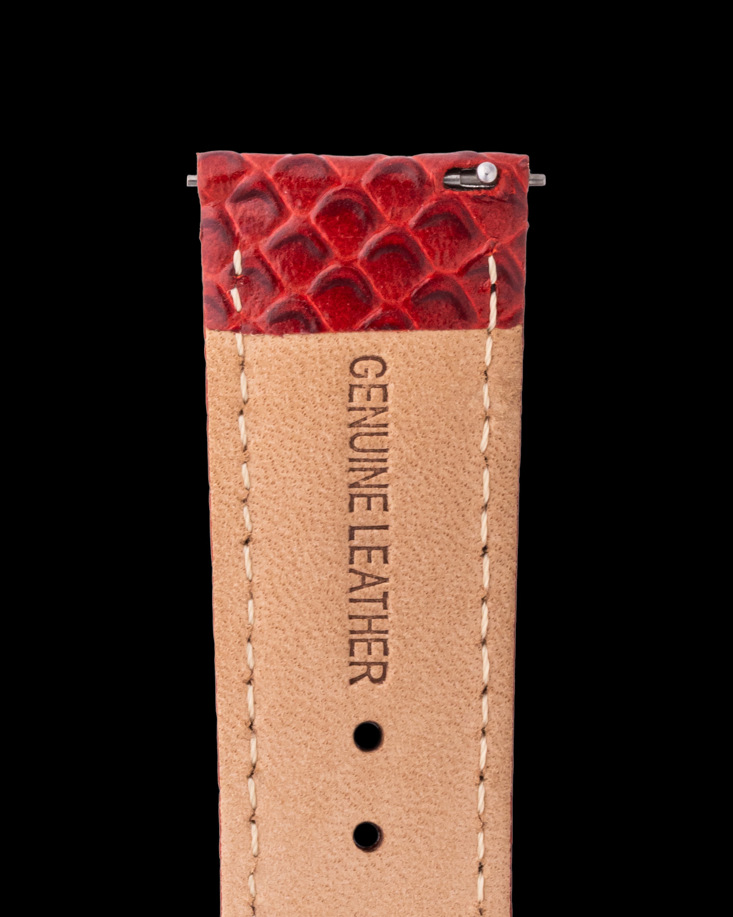 Tomaz TS1-2A Leather Salmon 22mm Watch Strap (Red)