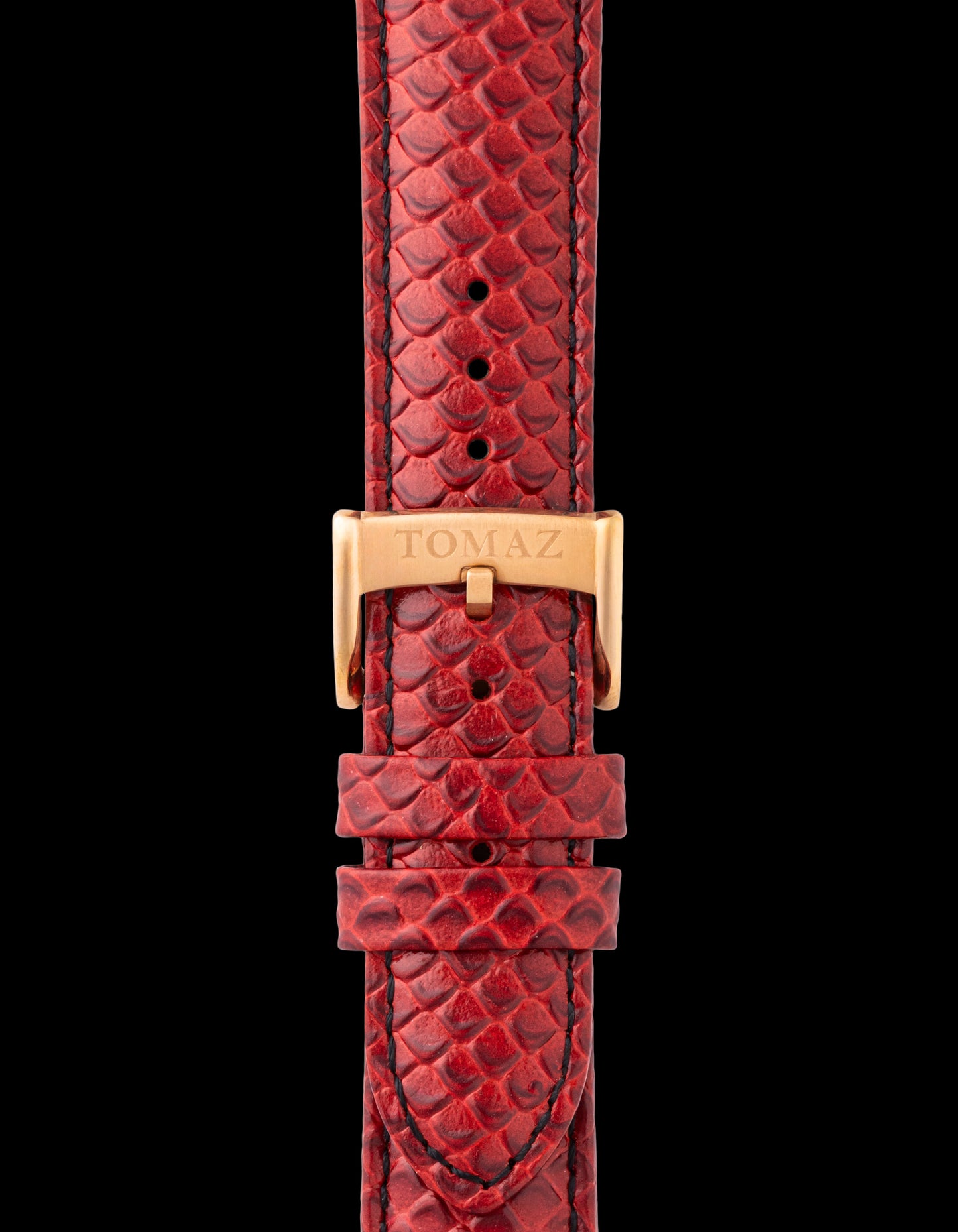 Tomaz TS1-2A Leather Salmon 22mm Watch Strap (Red)