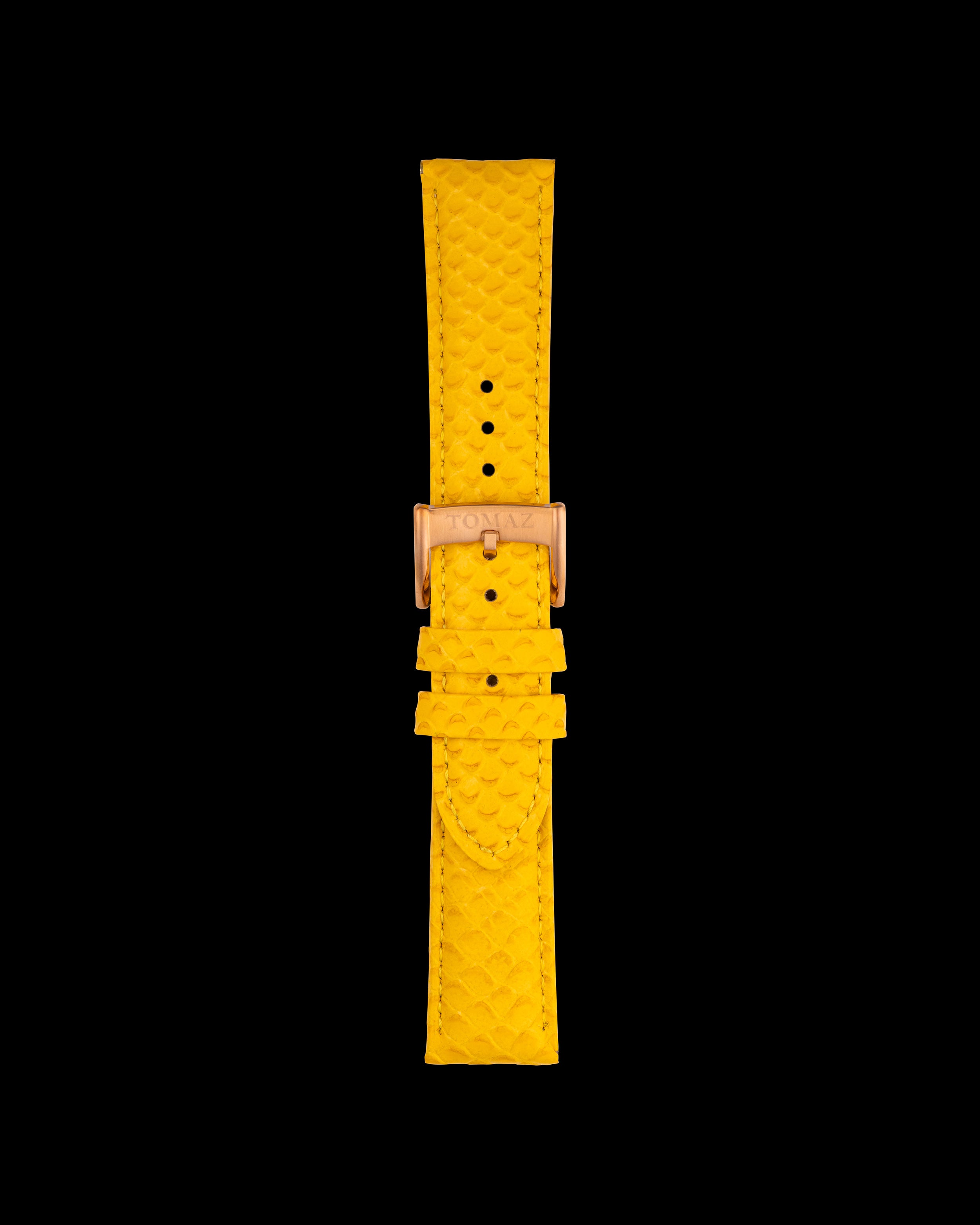 Tomaz TS1-2A Leather Salmon 22mm Watch Strap (Yellow)