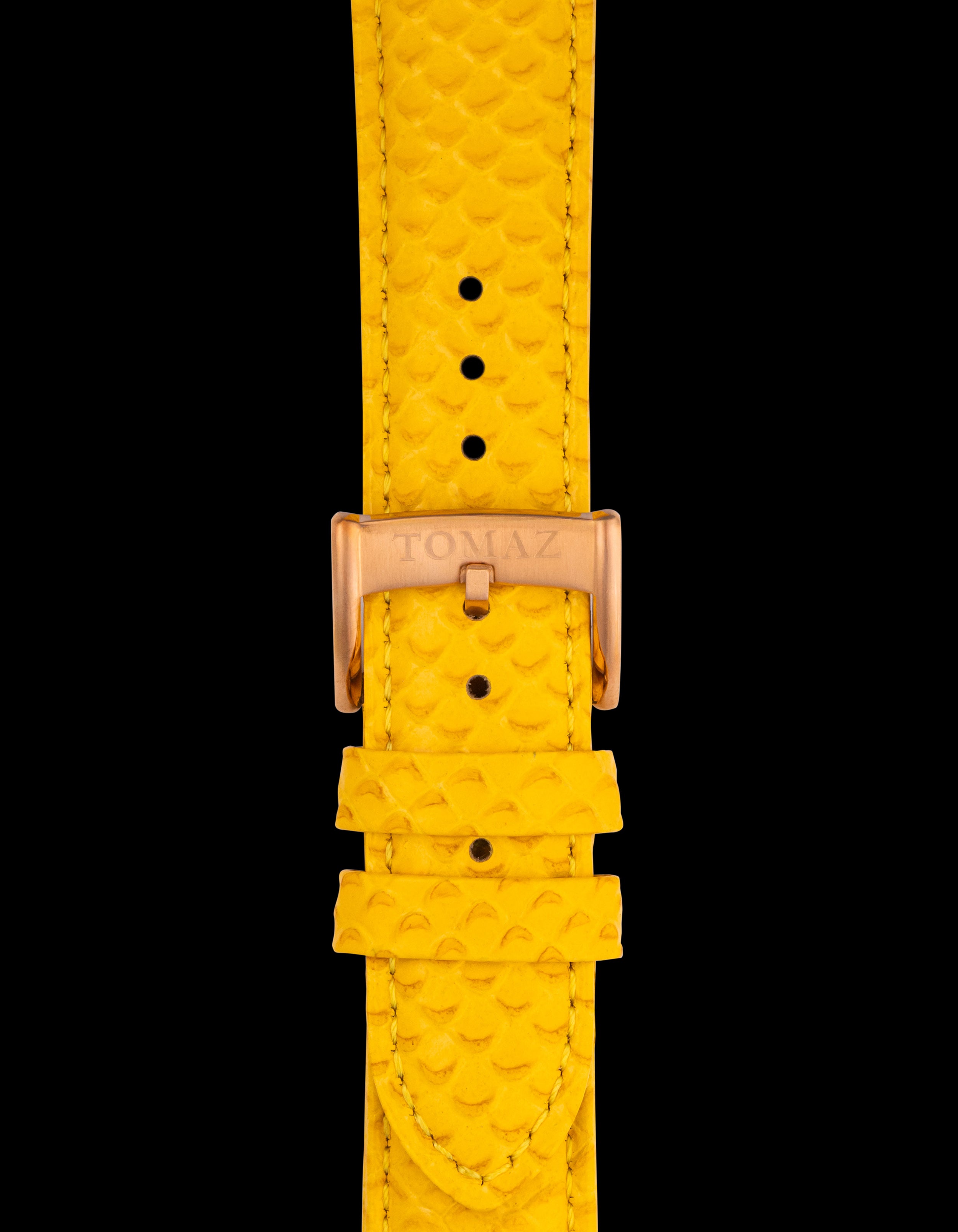 Tomaz TS1-2A Leather Salmon 22mm Watch Strap (Yellow)