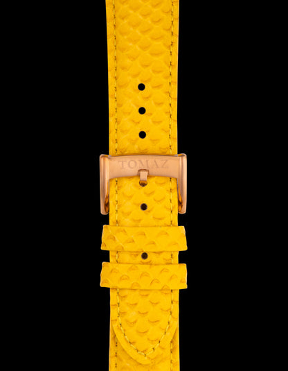 Tomaz TS1-2A Leather Salmon 22mm Watch Strap (Yellow)