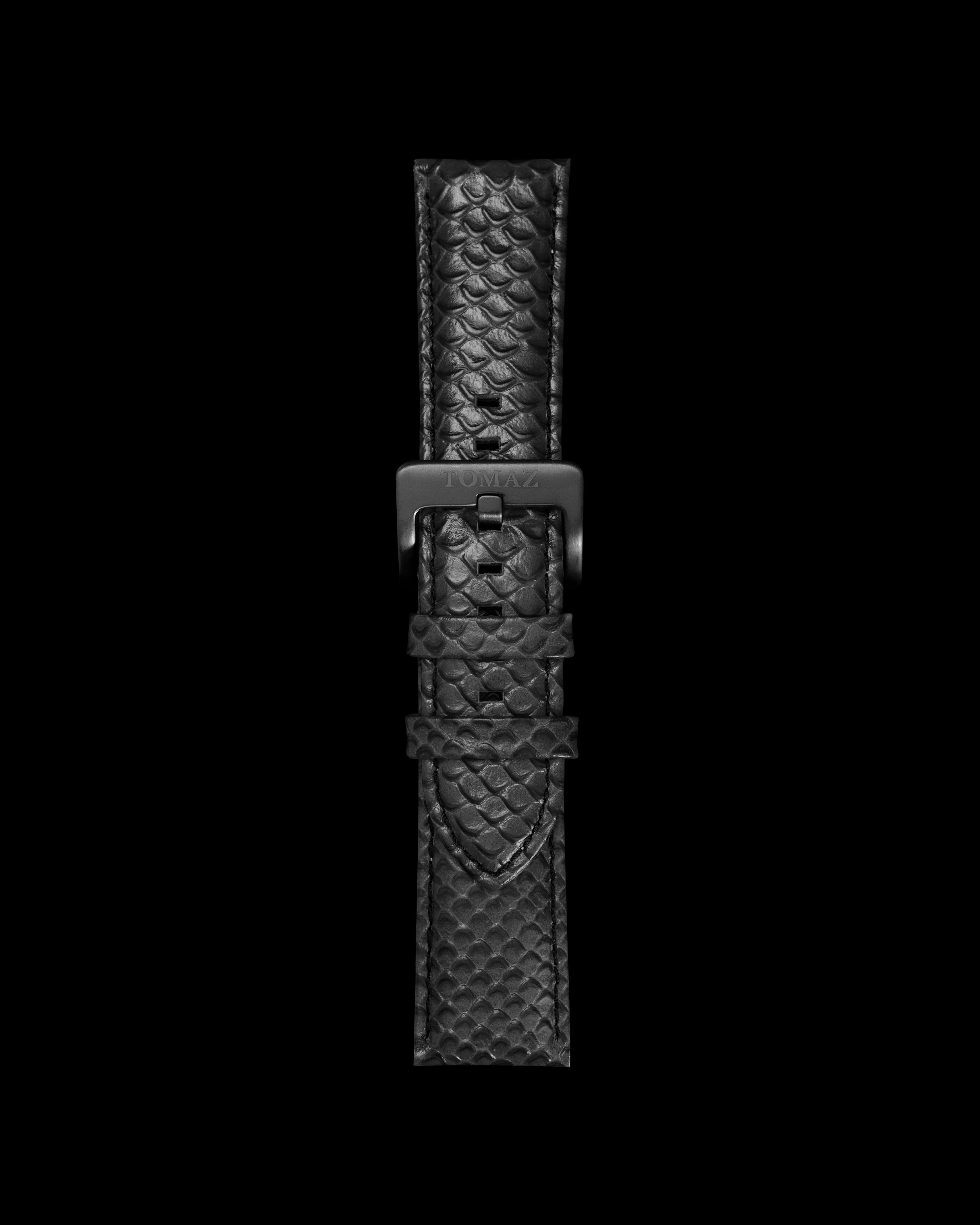 Tomaz TS1-2 Leather Salmon 26mm Watch Strap (Black)