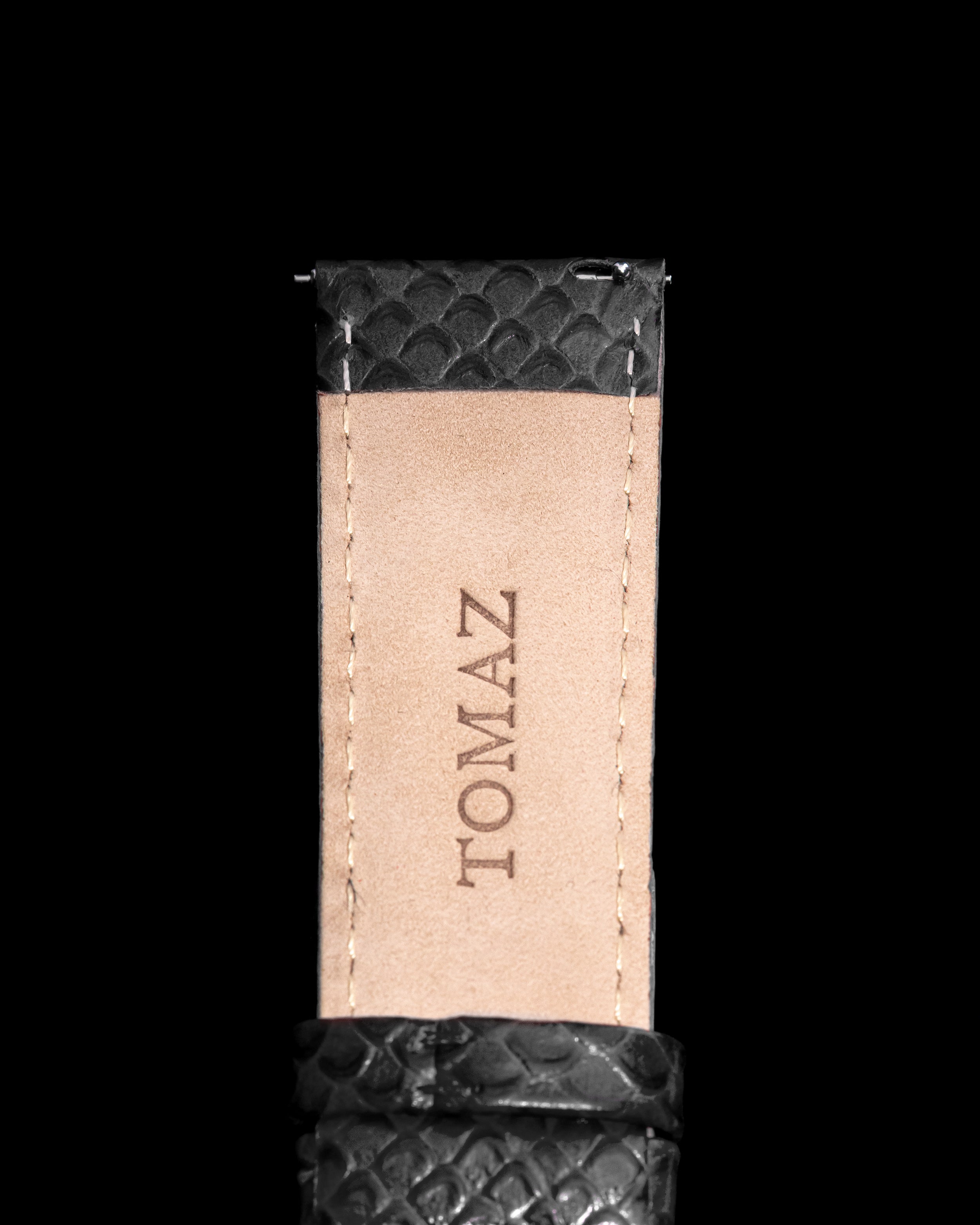 Tomaz TS1-2 Leather Salmon 26mm Watch Strap (Black)