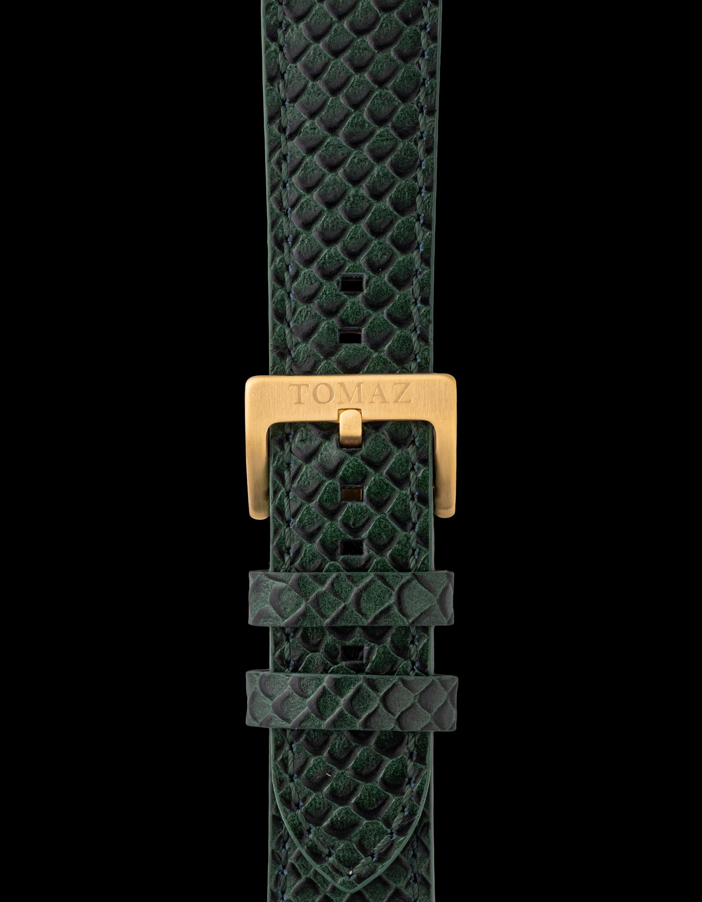 Tomaz TS1-2D Leather Salmon 24mm Watch Strap (Green)