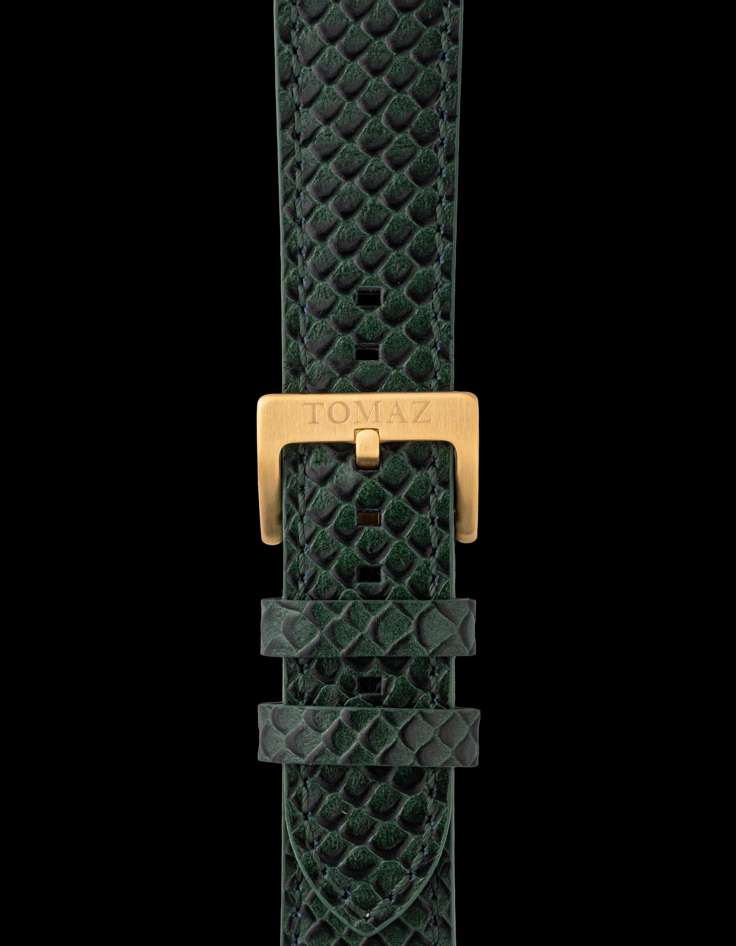 Tomaz TS1-2D Leather Salmon 24mm Watch Strap (Green)