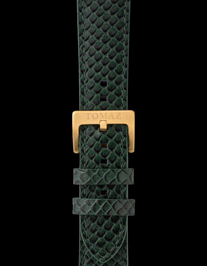 Tomaz TS1-2D Leather Salmon 24mm Watch Strap (Green)