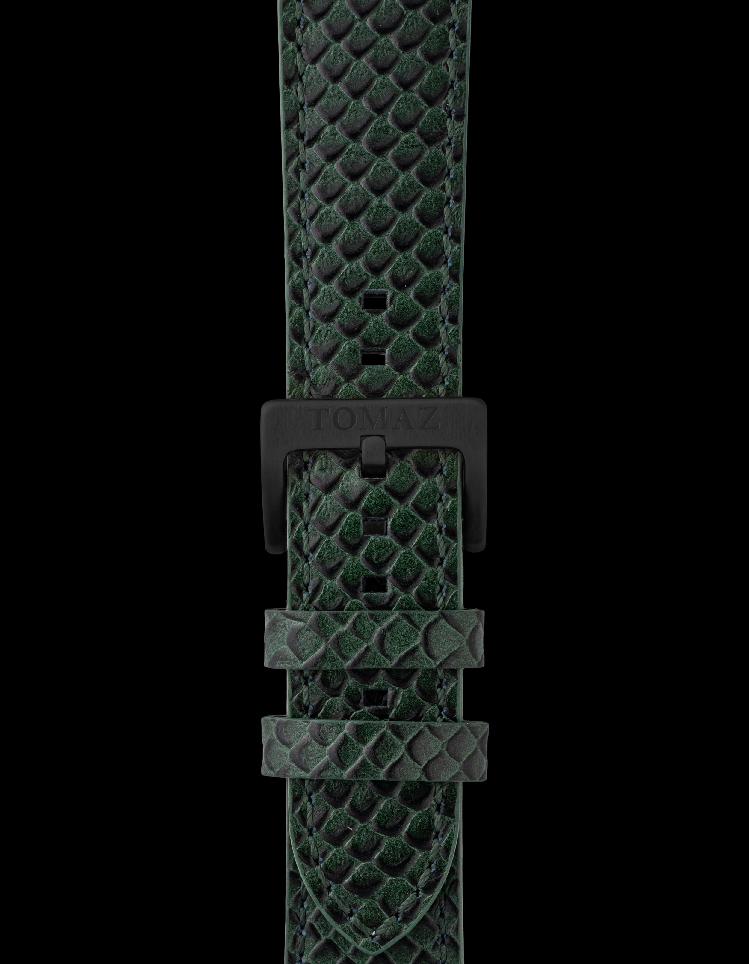 Tomaz TS1-2 Leather Salmon 24mm Watch Strap (Green)