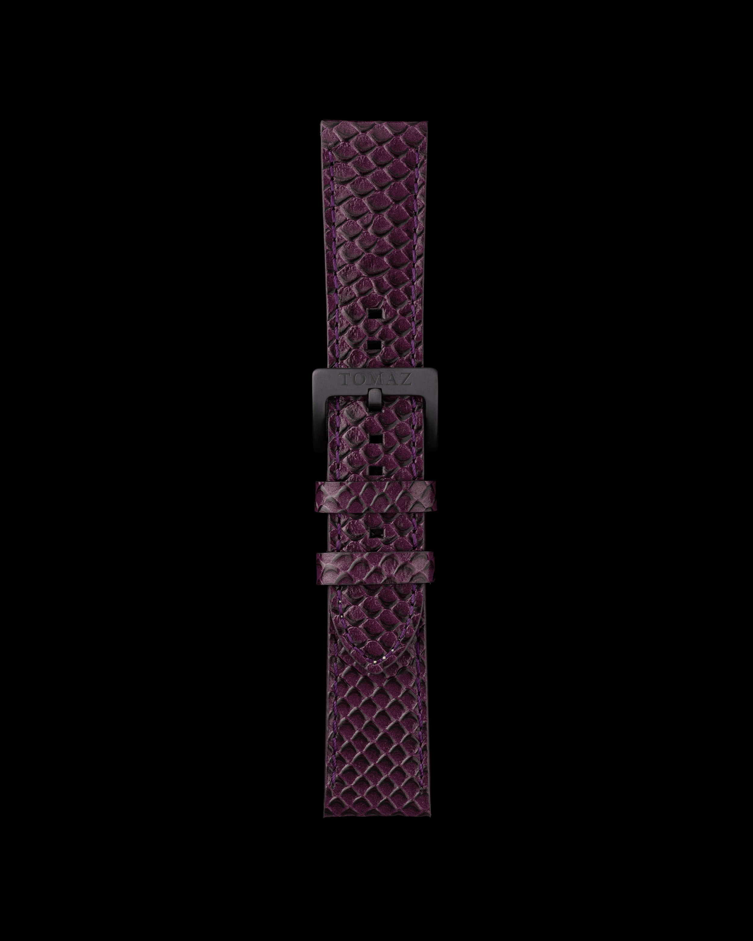 Tomaz TS1-2 Leather Salmon 24mm Watch Strap (Purple)