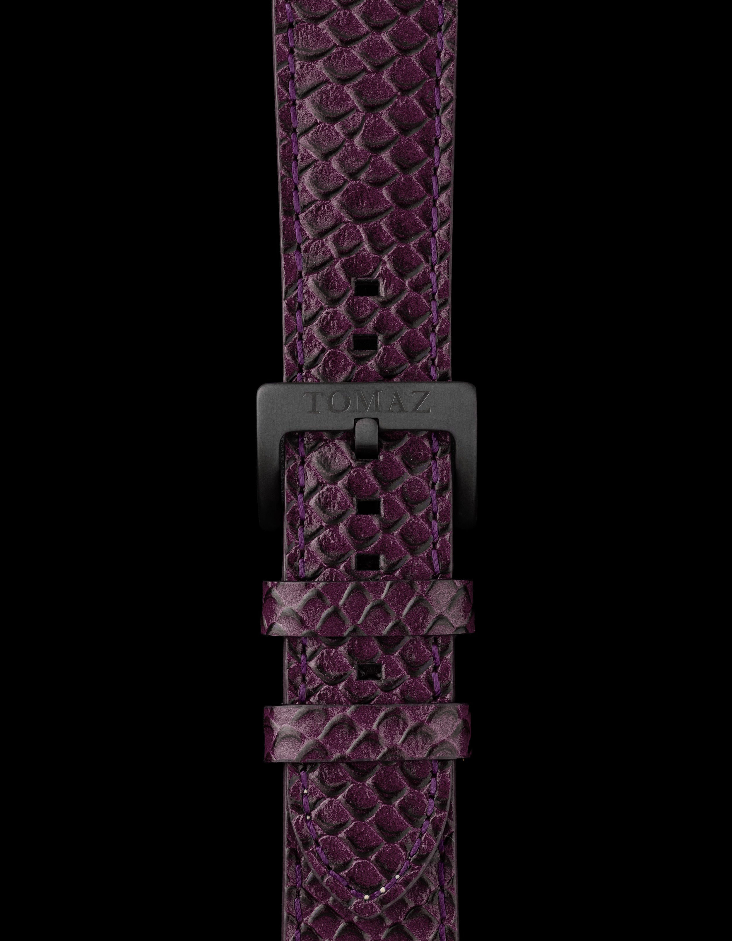 Tomaz TS1-2 Leather Salmon 24mm Watch Strap (Purple)