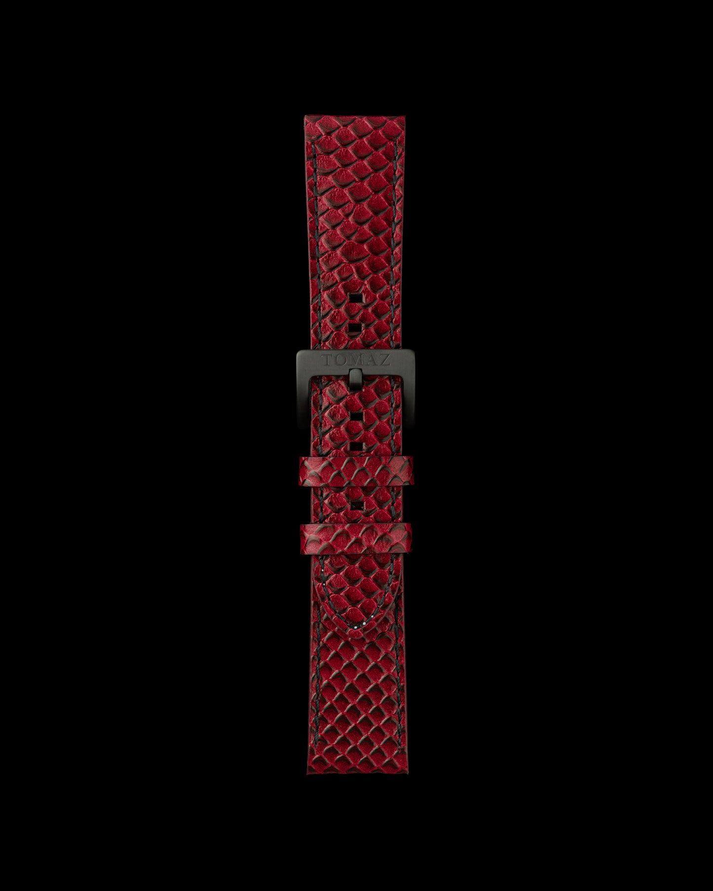 Tomaz TS1-2 Leather Salmon 24mm Watch Strap (Red)