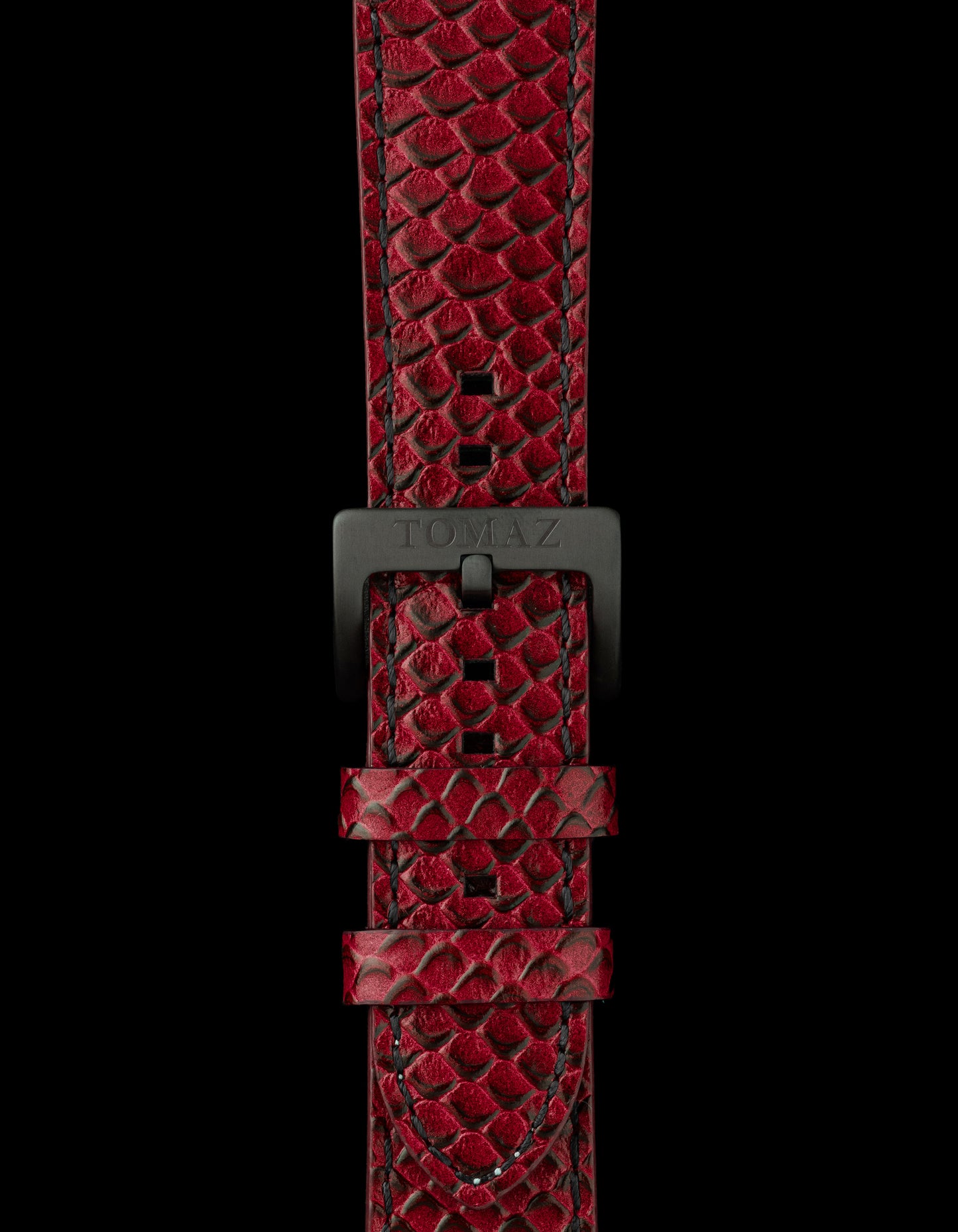 Tomaz TS1-2 Leather Salmon 24mm Watch Strap (Red)