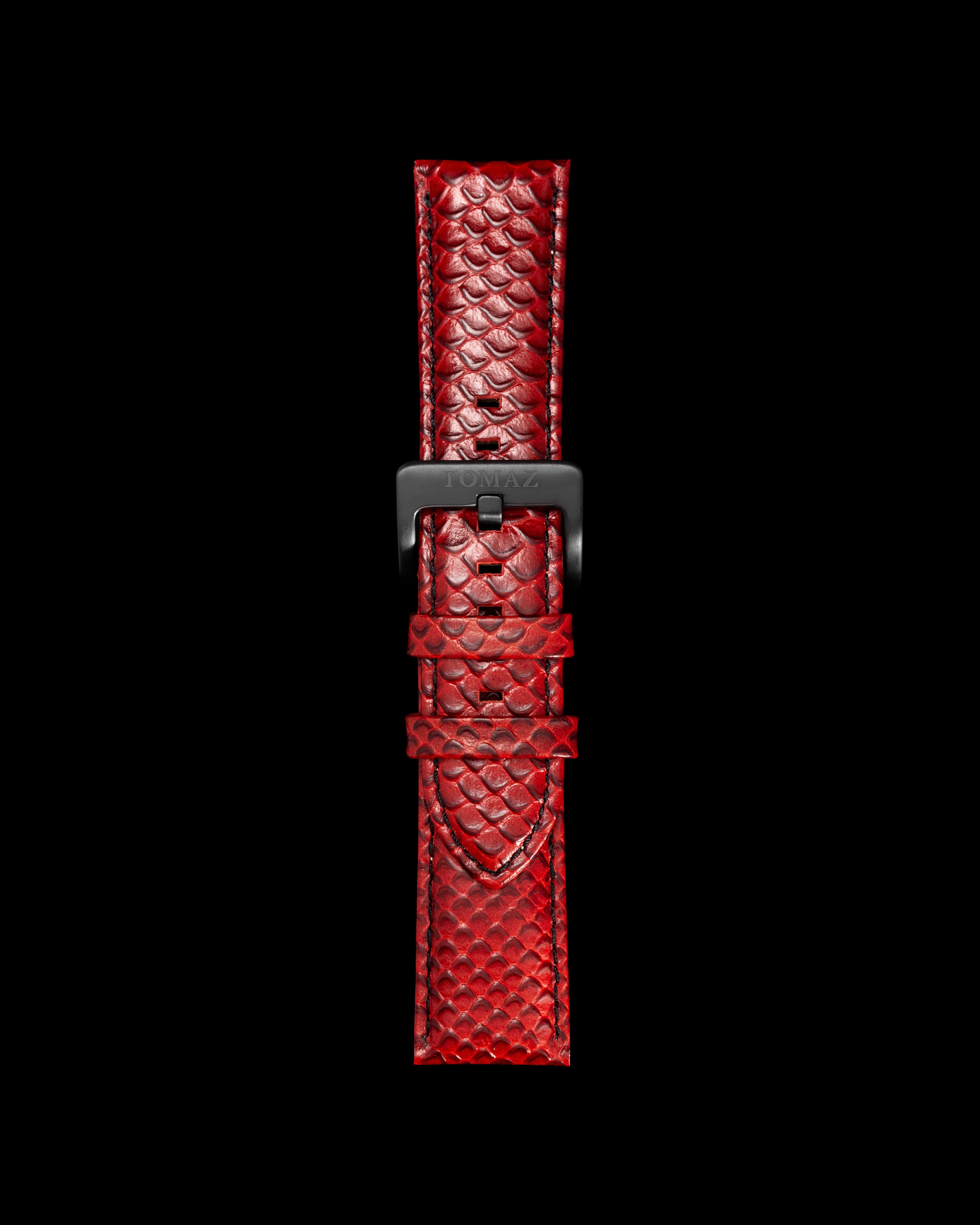 Tomaz TS1-2 Leather Salmon 26mm Watch Strap (Red)