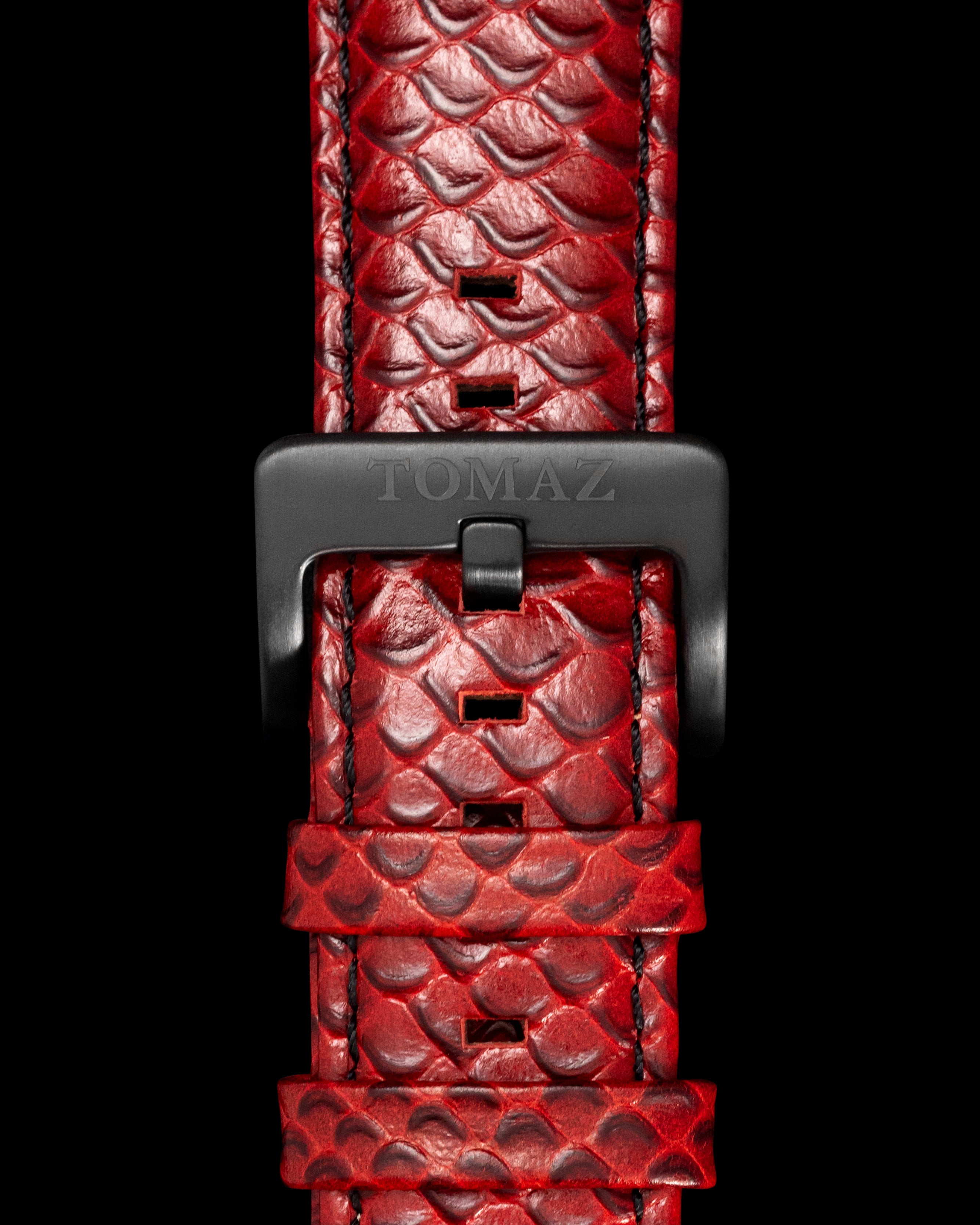 Tomaz TS1-2 Leather Salmon 26mm Watch Strap (Red)