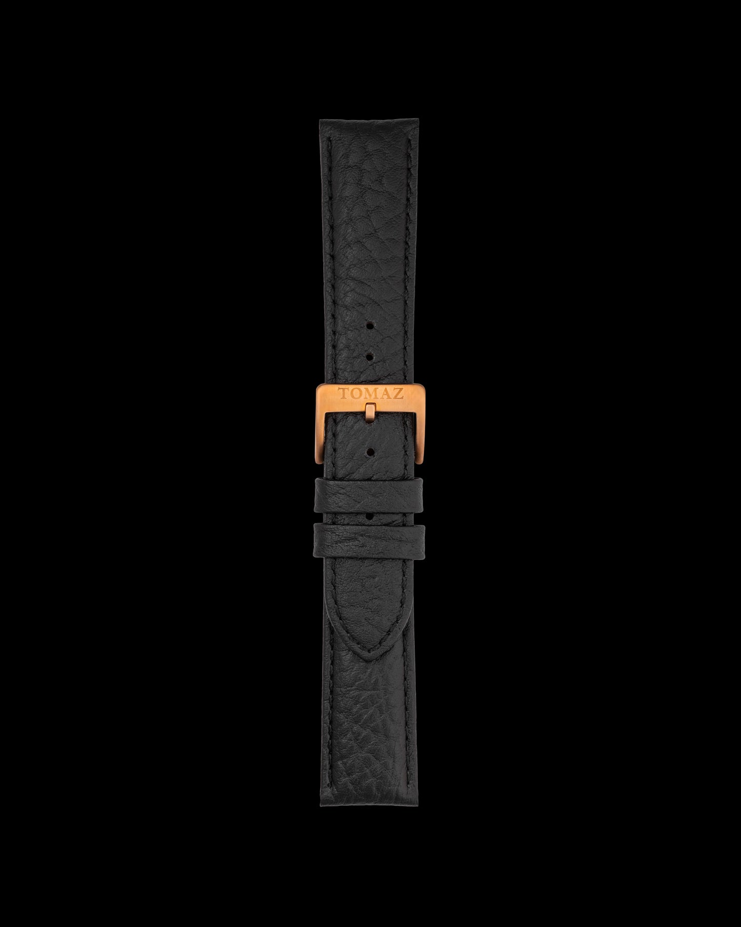 Tomaz TS1-3A Leather Lychee 22mm Watch Strap (Black)