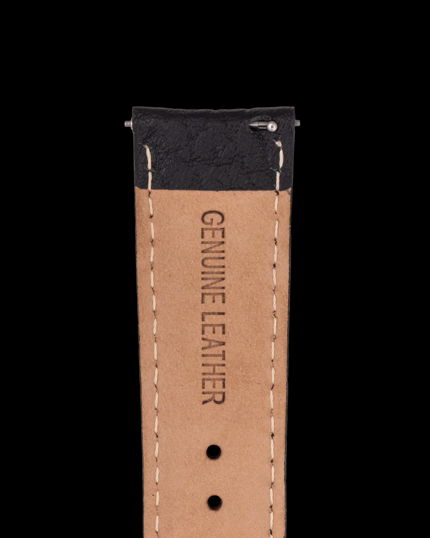 Tomaz TS1-3A Leather Lychee 22mm Watch Strap (Black)