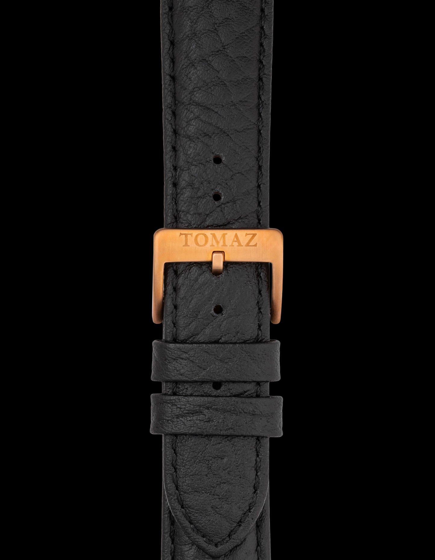 Tomaz TS1-3A Leather Lychee 22mm Watch Strap (Black)