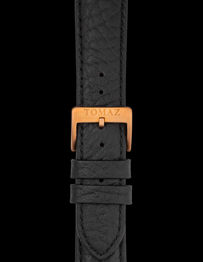 Tomaz TS1-3A Leather Lychee 22mm Watch Strap (Black)