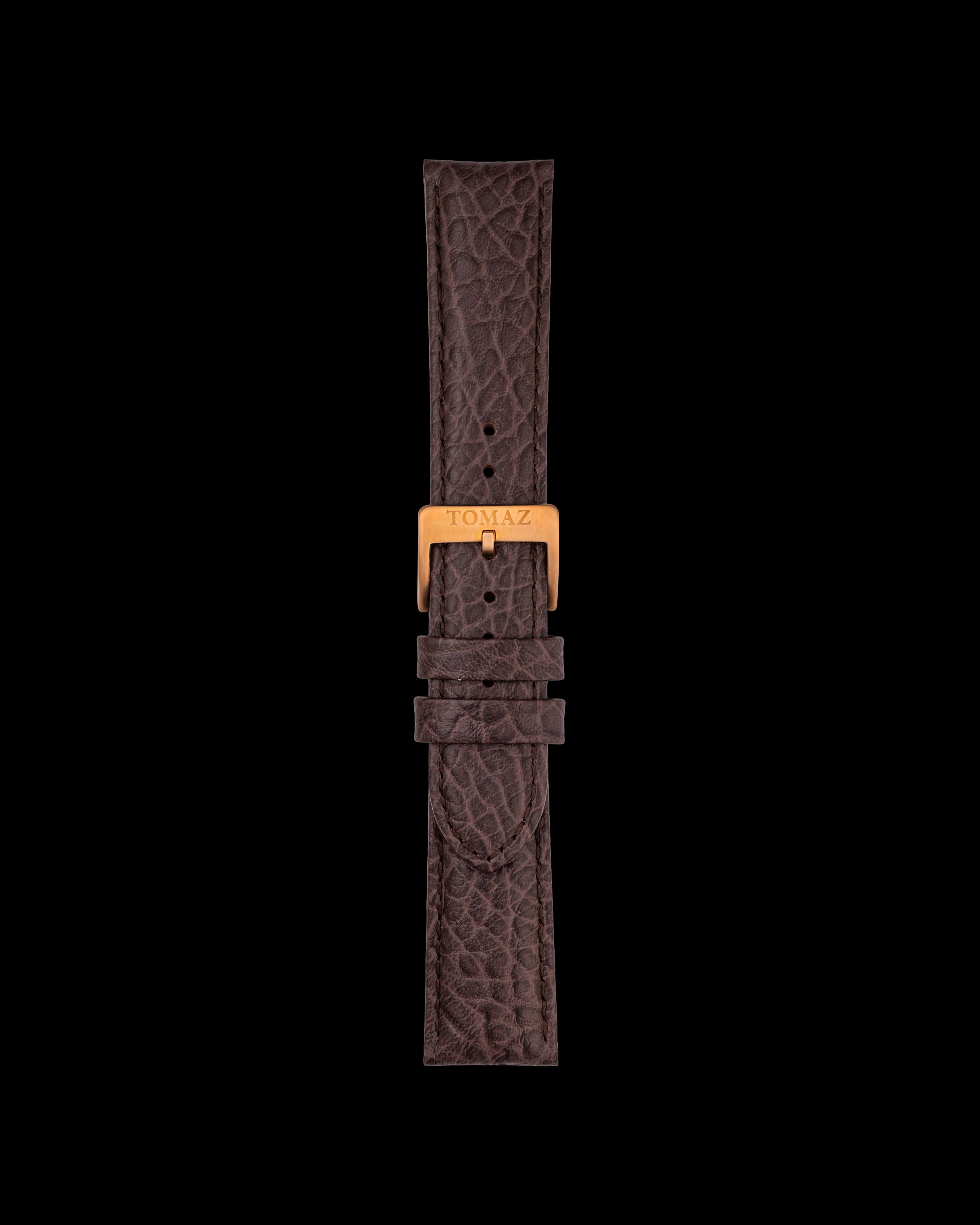 Tomaz TS1-3A Leather Lychee 22mm Watch Strap (Coffee)