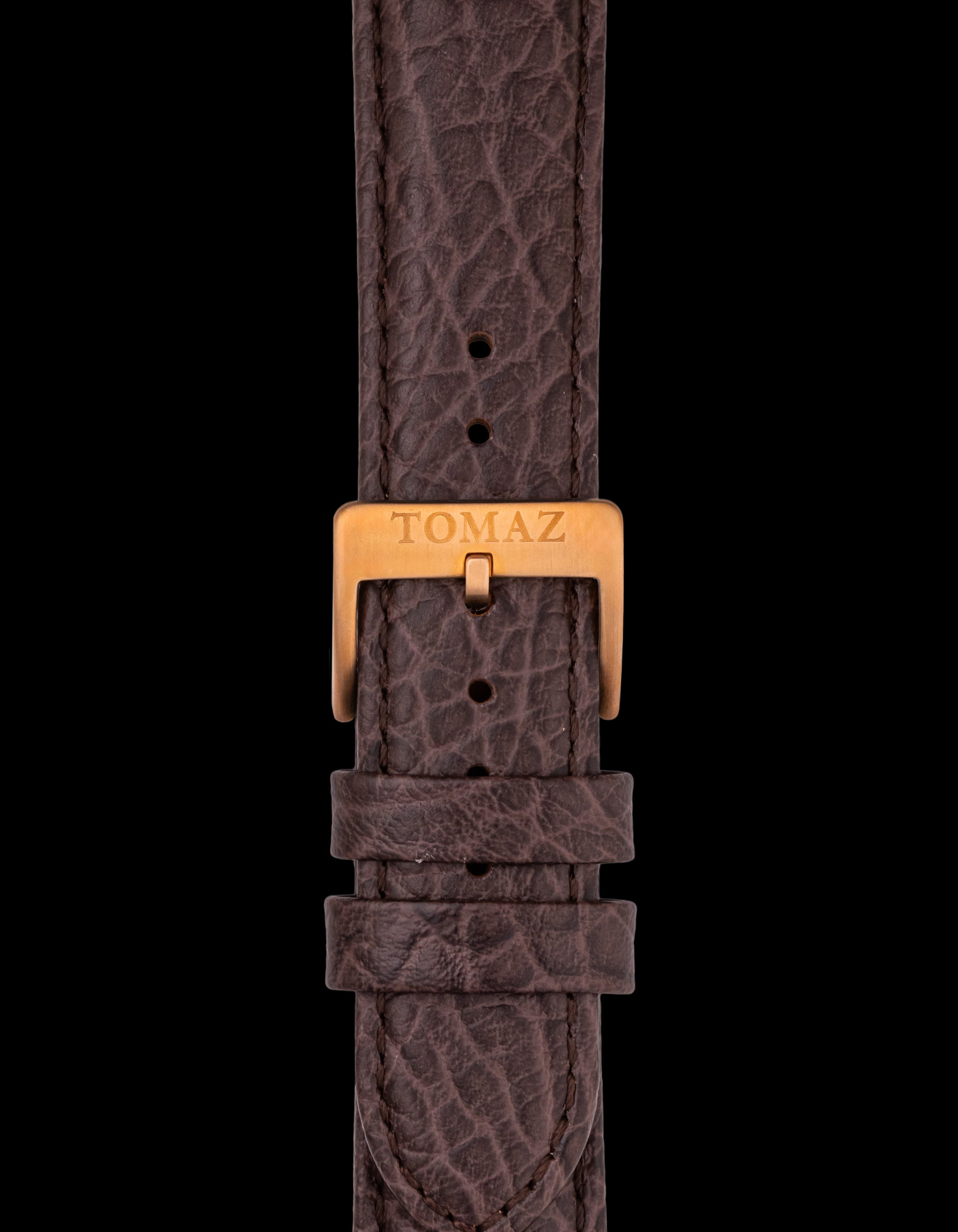 Tomaz TS1-3A Leather Lychee 22mm Watch Strap (Coffee)