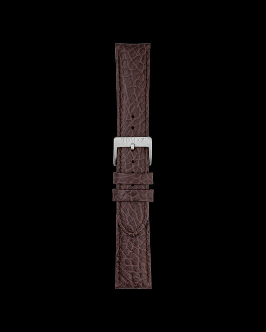 Tomaz TS1-3B Leather Lychee 22mm Watch Strap (Coffee)