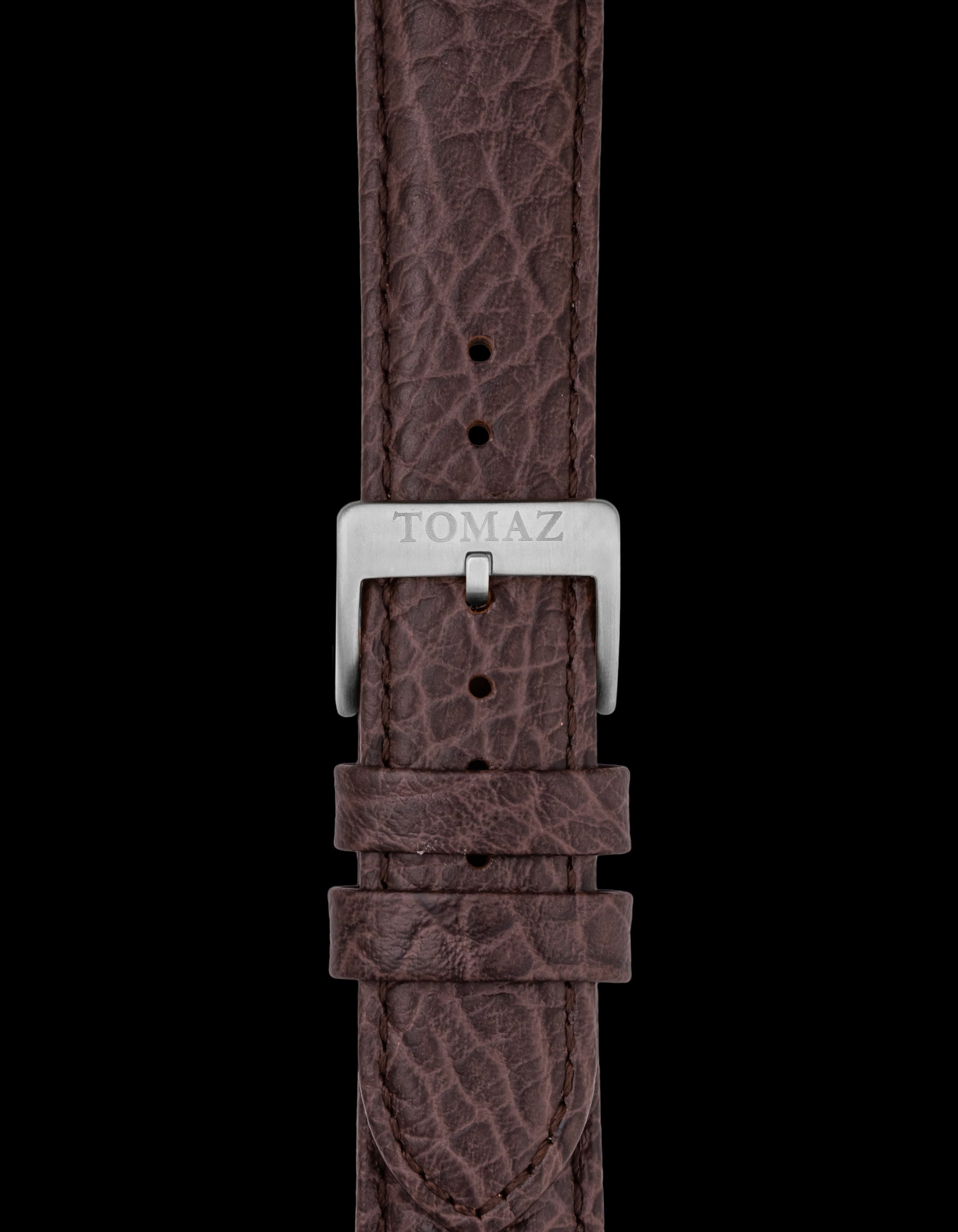 Tomaz TS1-3B Leather Lychee 22mm Watch Strap (Coffee)