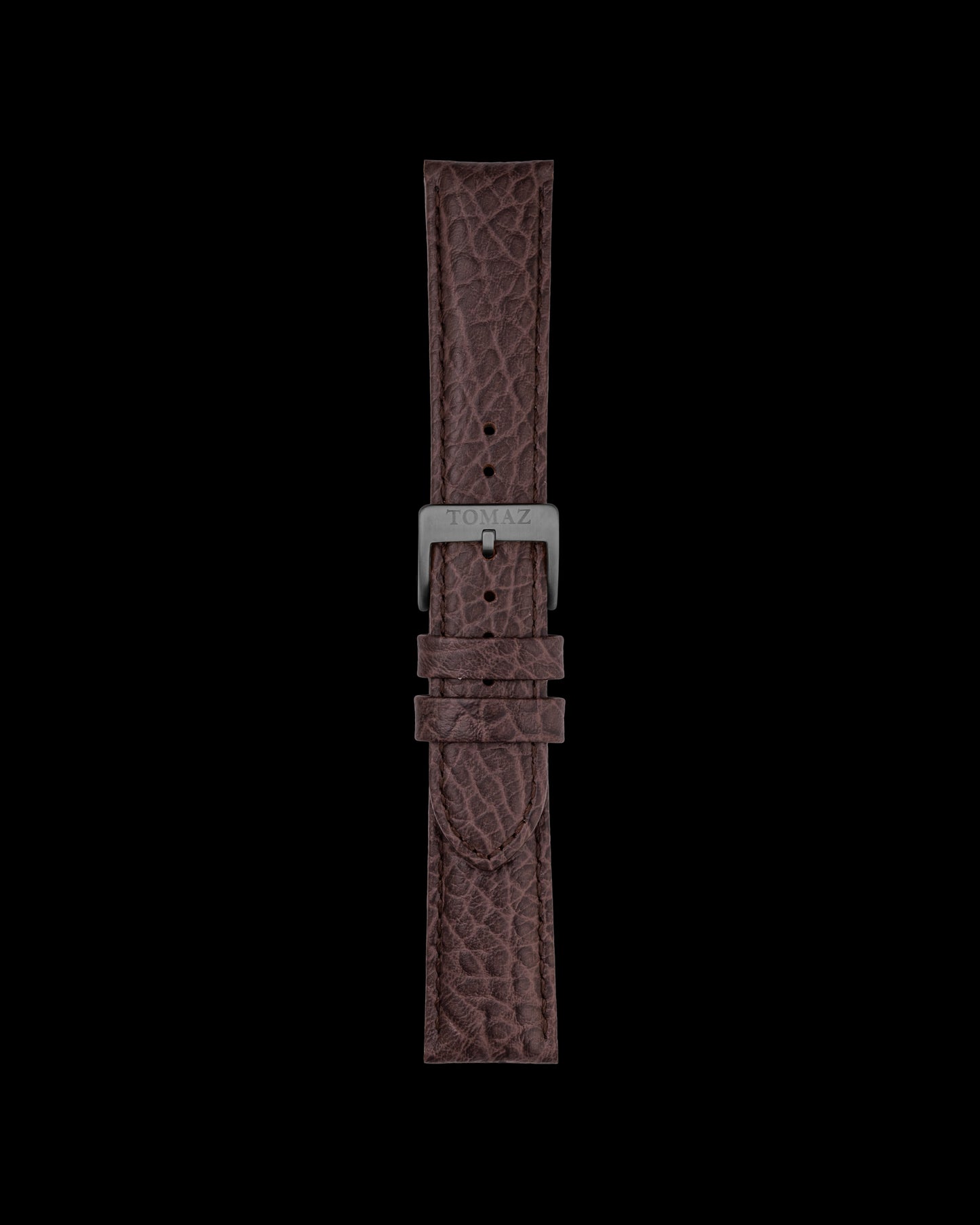 Tomaz TS1-3C Leather Lychee 22mm Watch Strap (Coffee)