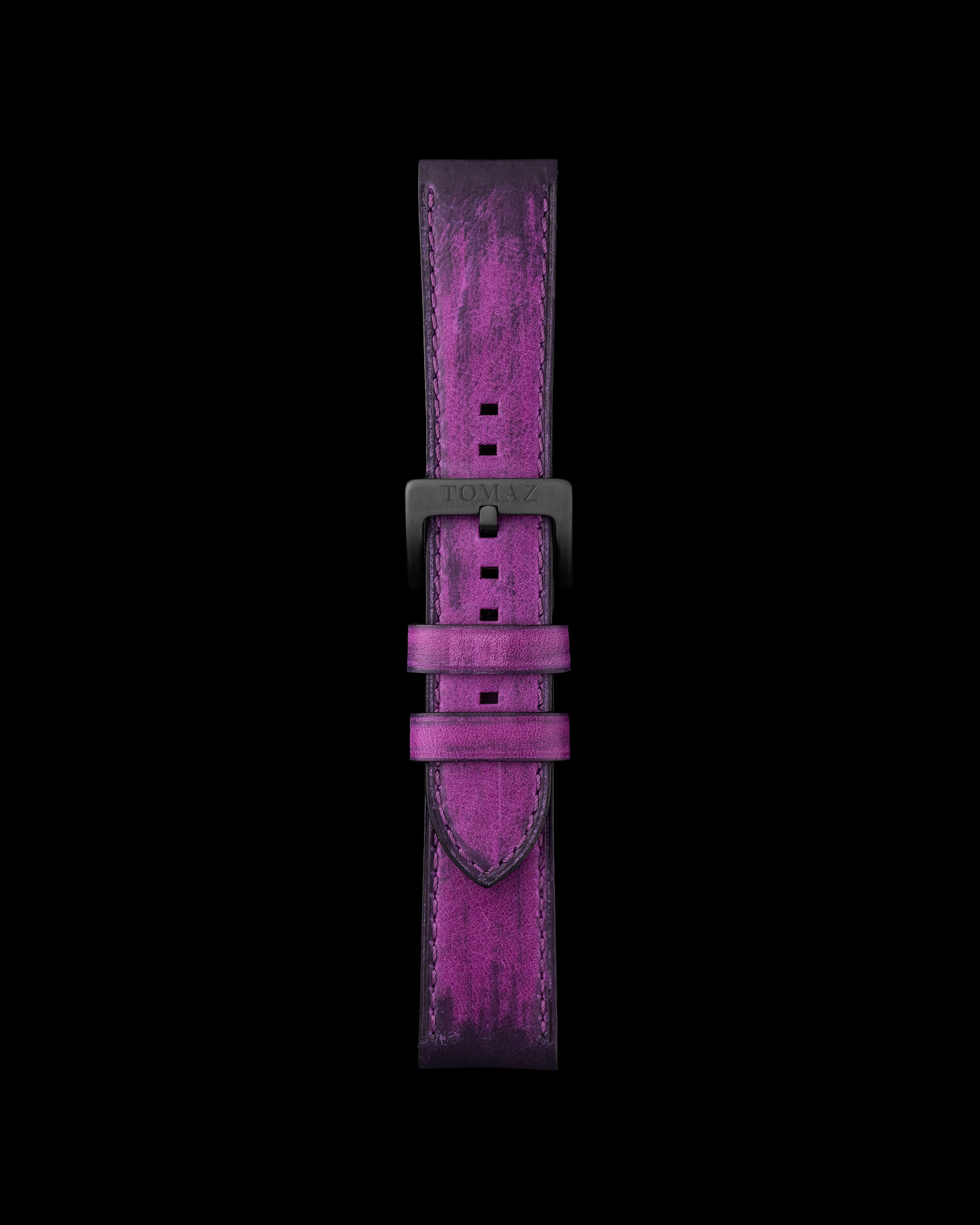 Tomaz TS1-4 Leather Paint 24mm Watch Strap (Purple)