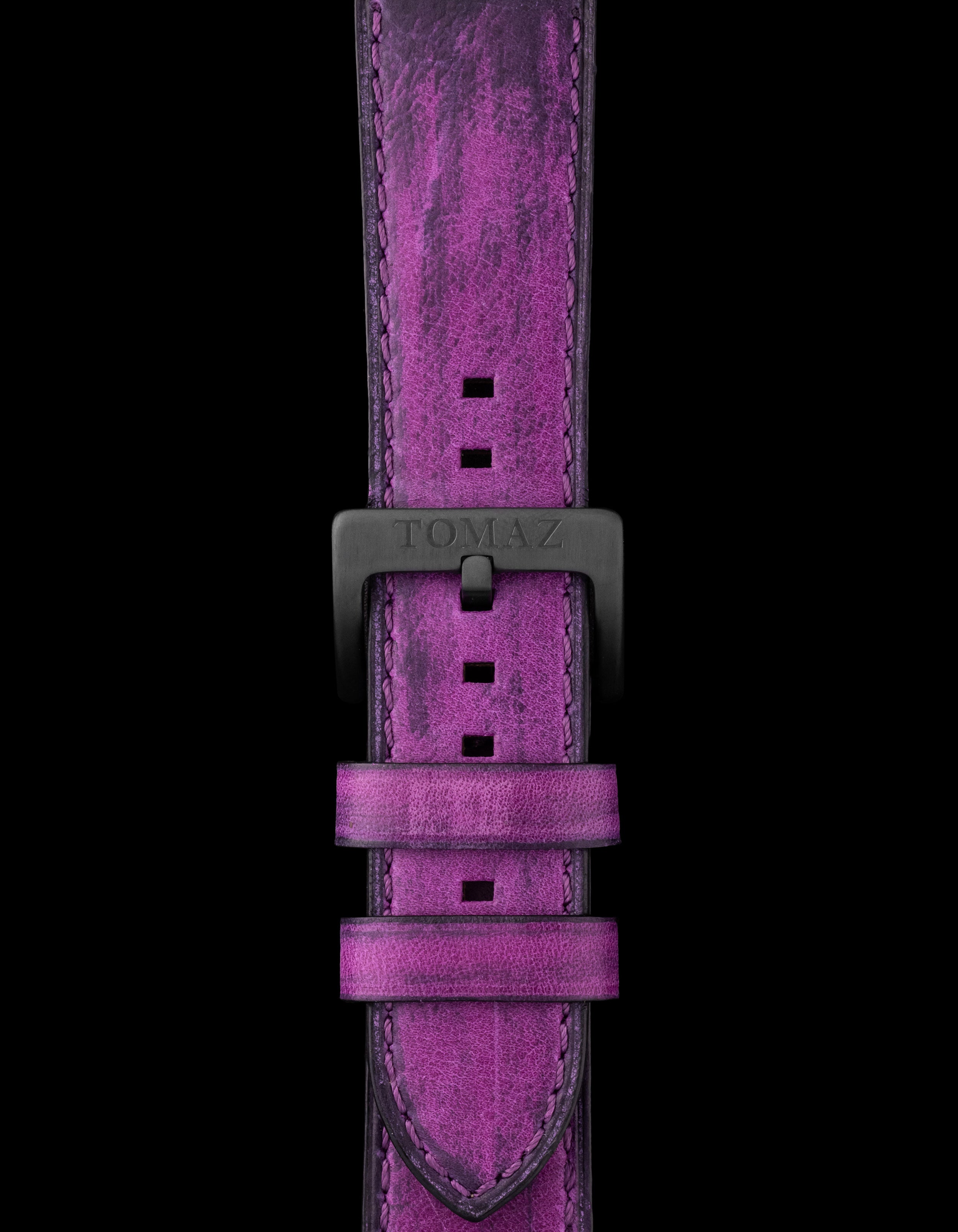 Tomaz TS1-4 Leather Paint 24mm Watch Strap (Purple)