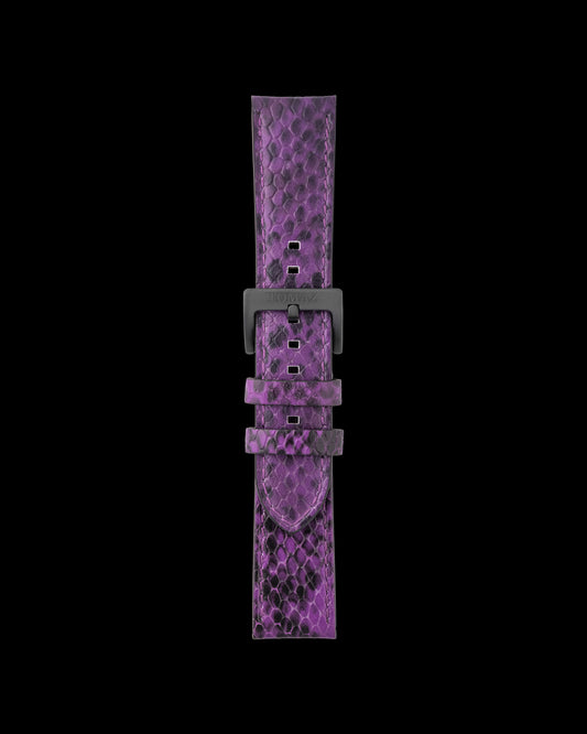 Tomaz TS1-5 Men's Leather Snake 24mm Watch Strap (Purple)