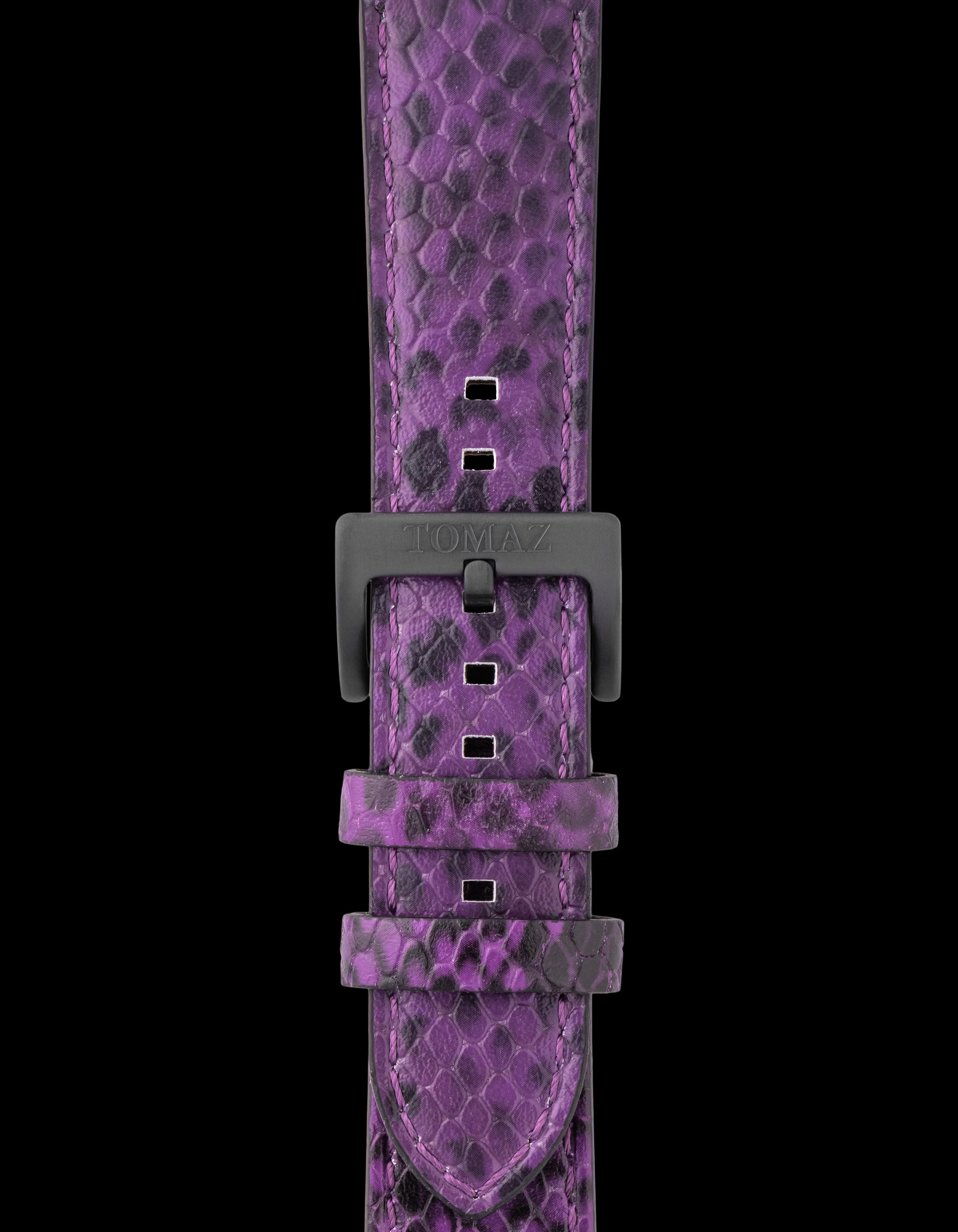 Tomaz TS1-5 Men's Leather Snake 24mm Watch Strap (Purple)