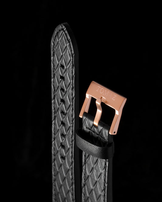 Tomaz TS1-6A Leather Diamond 24mm Strap (Black)