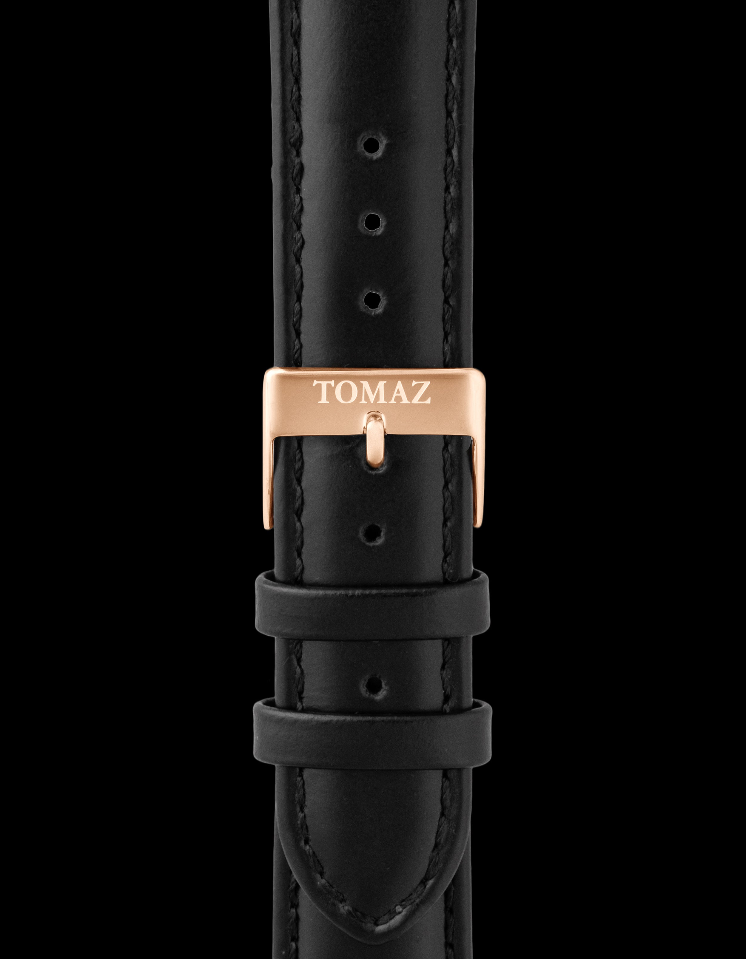 Tomaz TS1A-1A Leather Plain 24mm Watch Strap (Black)