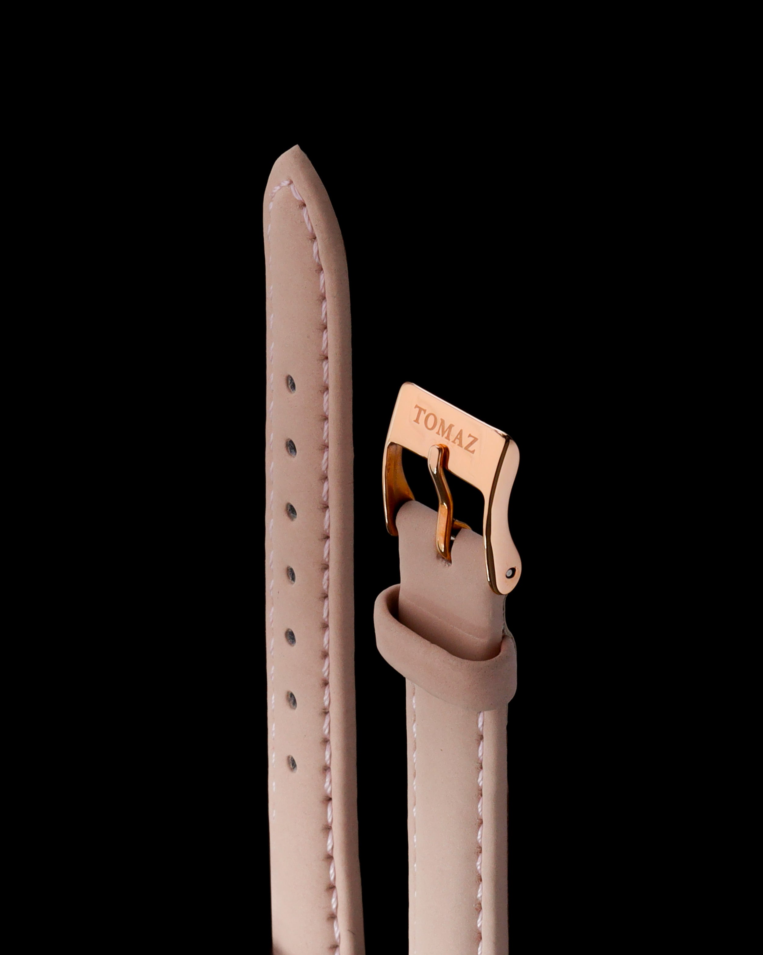 Tomaz TS1A-1A Leather Plain 16mm Watch Strap (Light Pink)