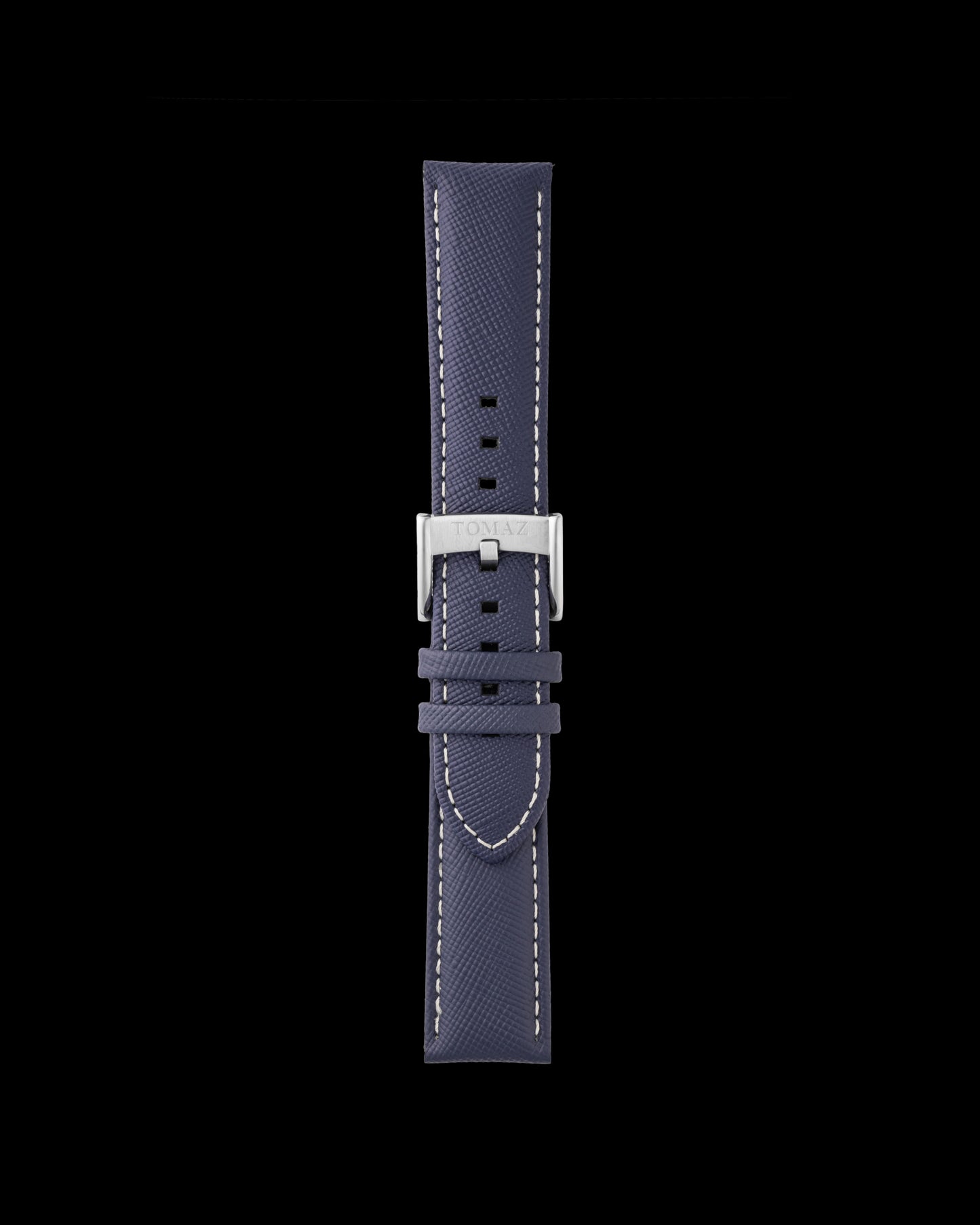 Tomaz TS1A-1B Leather Plain 22mm Watch Strap (Blue/White)