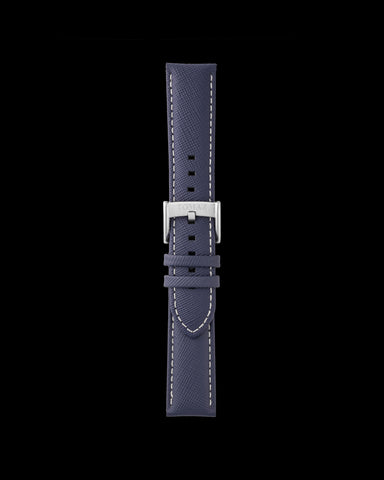 Tomaz TS1A-1B Tali Jam Tangan 22mm Biasa Kulit (Biru/Putih)